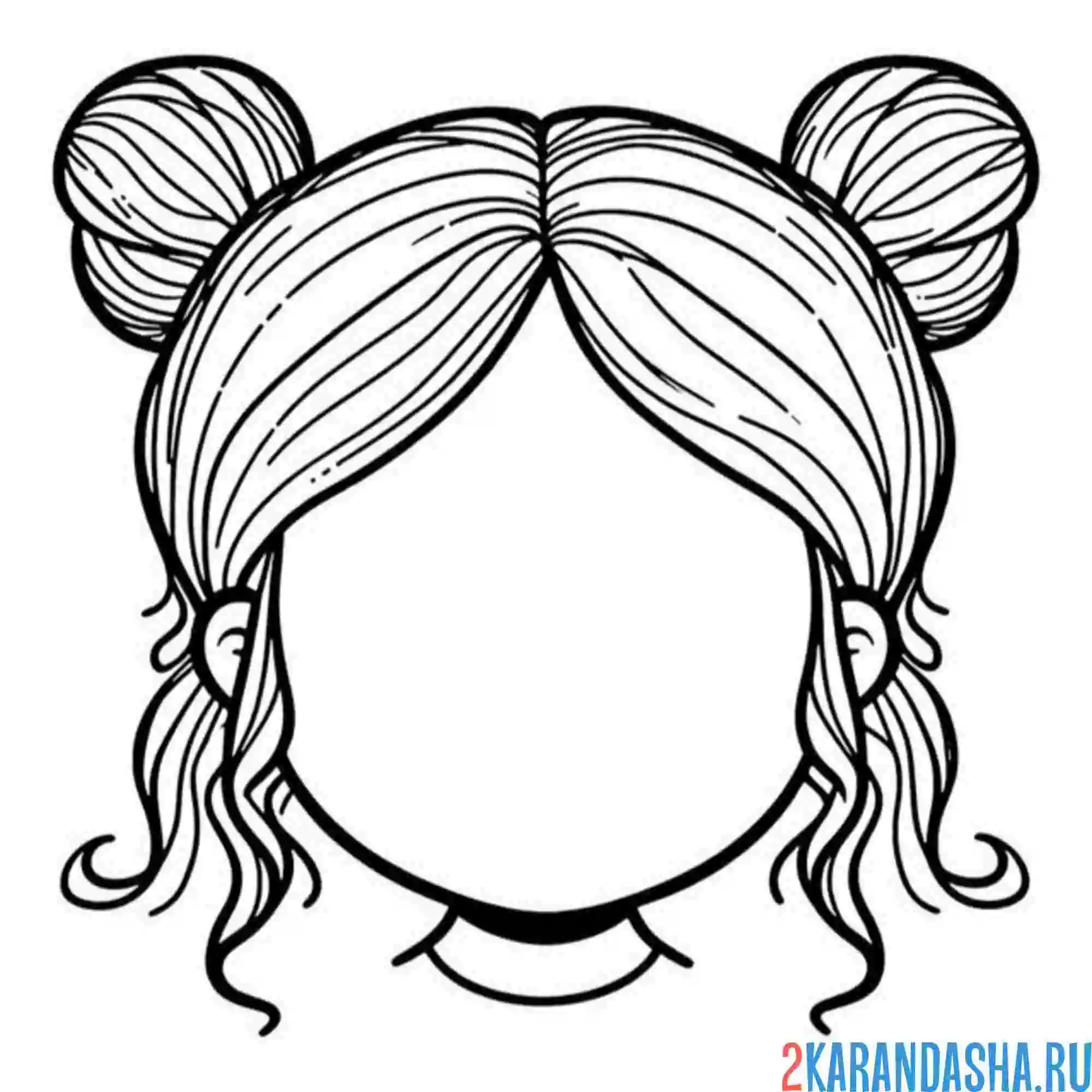 Раскраска тока бока волосы без лица