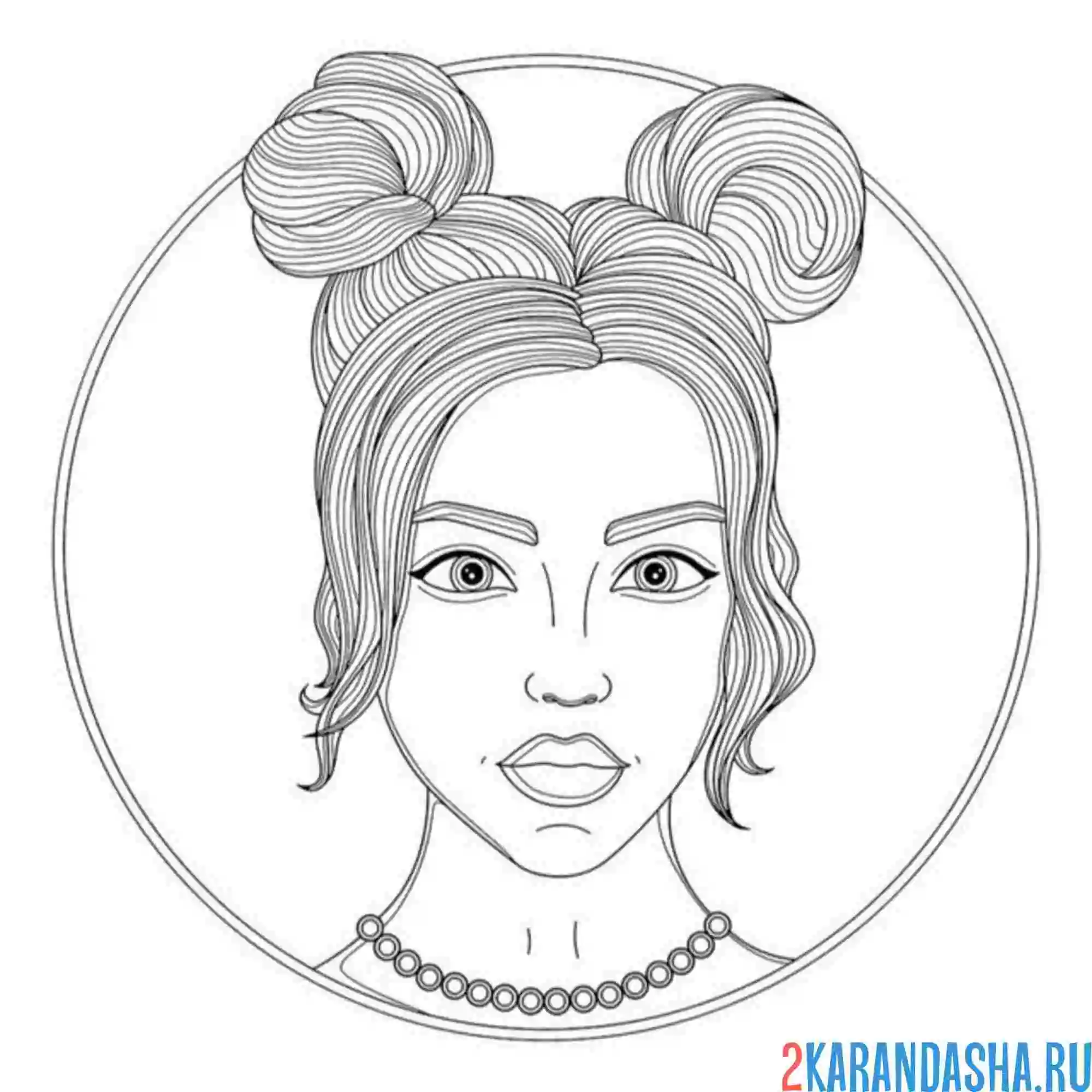 Раскраска прическа волосы с лицом
