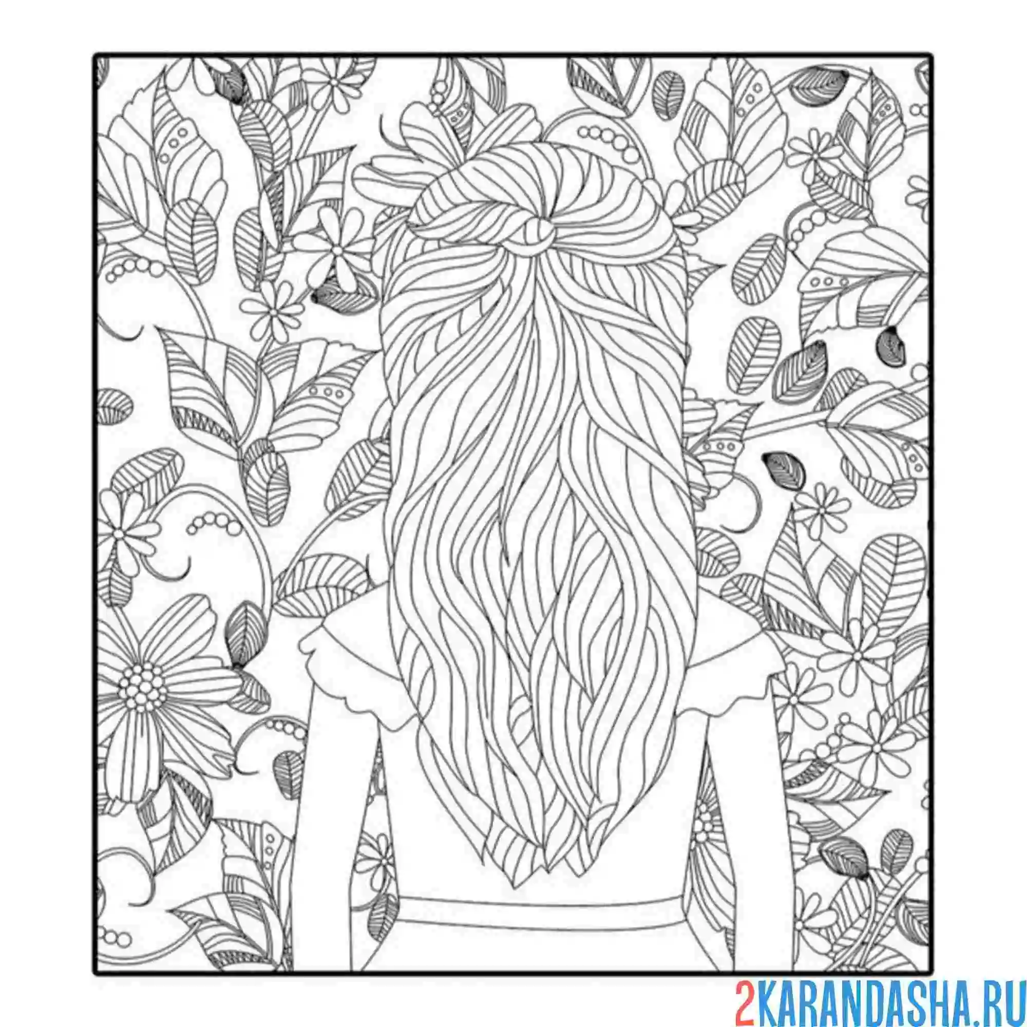 Раскраска вид сзади волосы