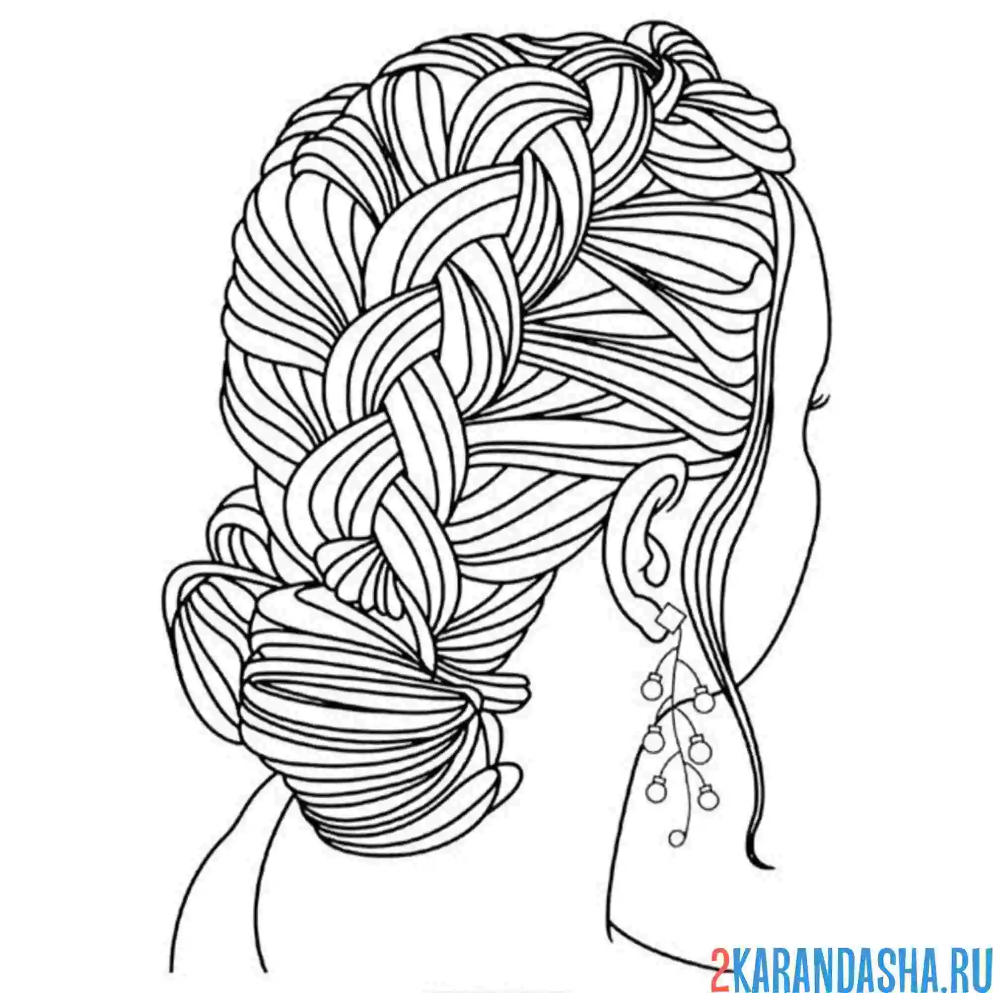 Раскраска колосок прическа волосы