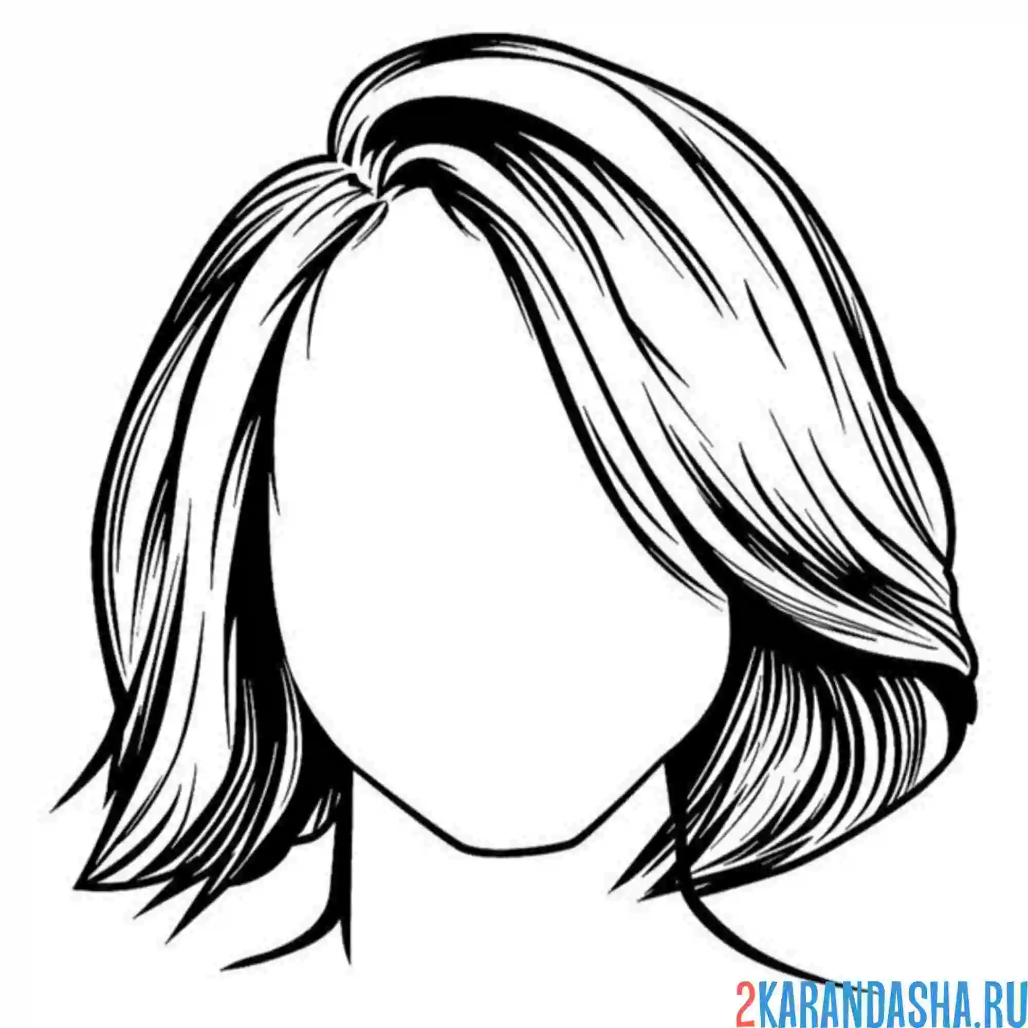 Раскраска без лица волосы прическа