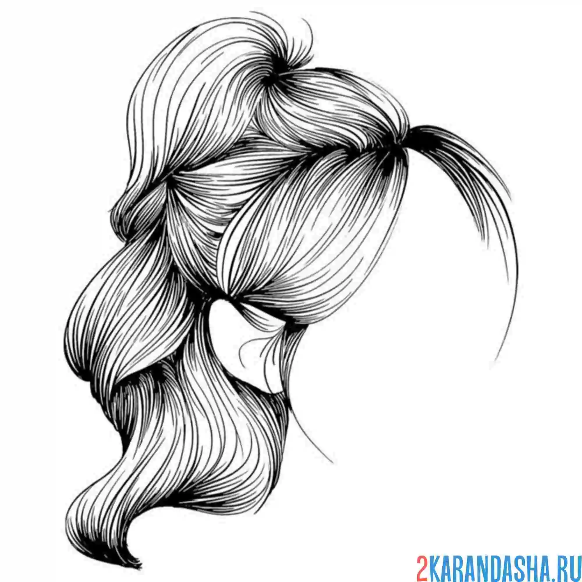 Раскраска прическа с челкой волосы