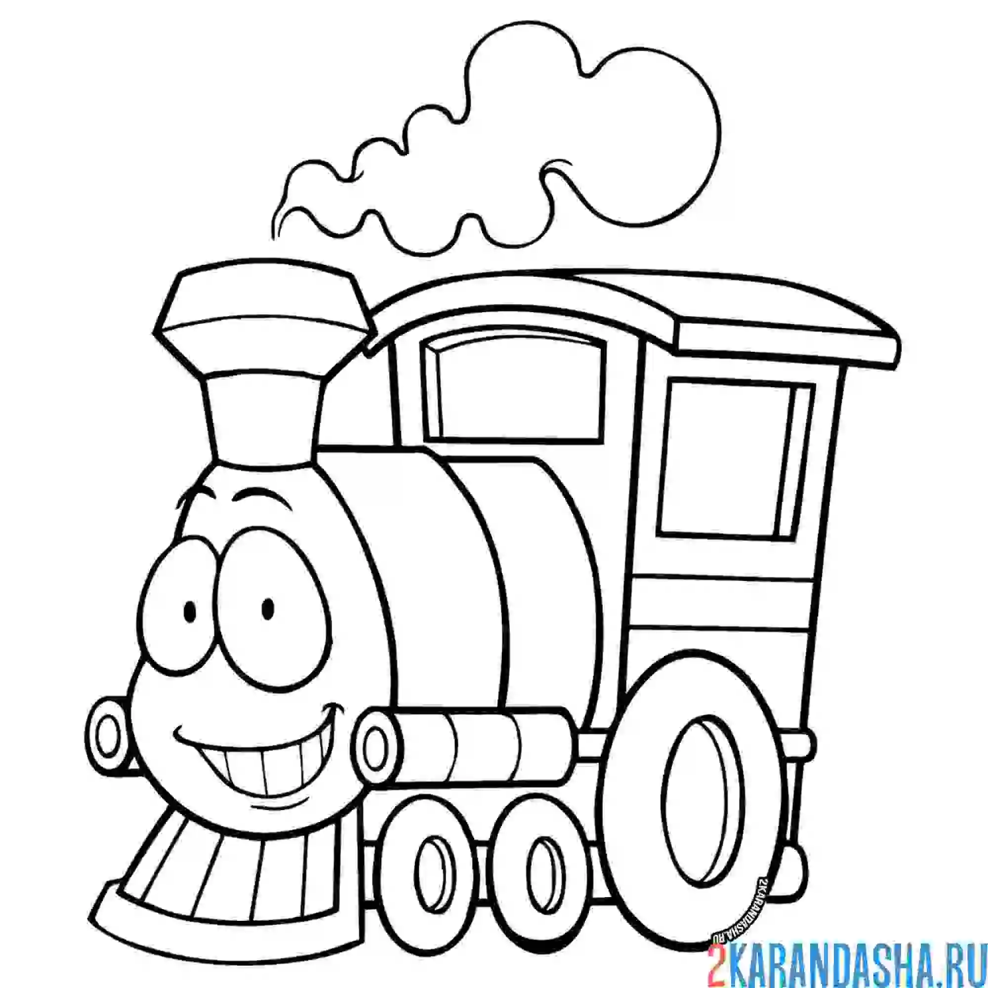 Раскраска милый поезд