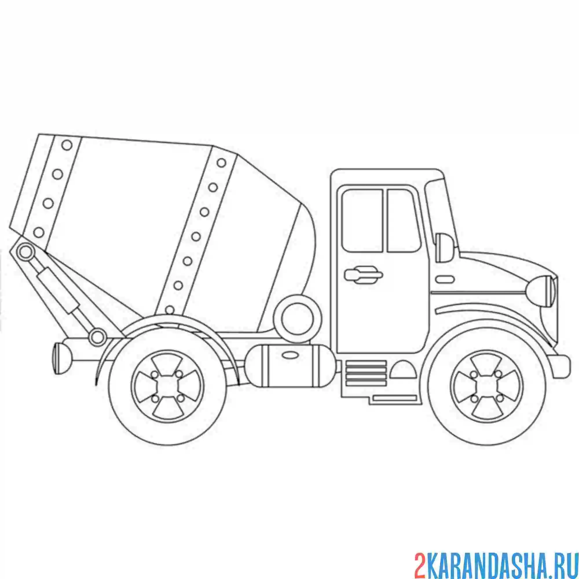 Раскраска бетономешалка без водителя