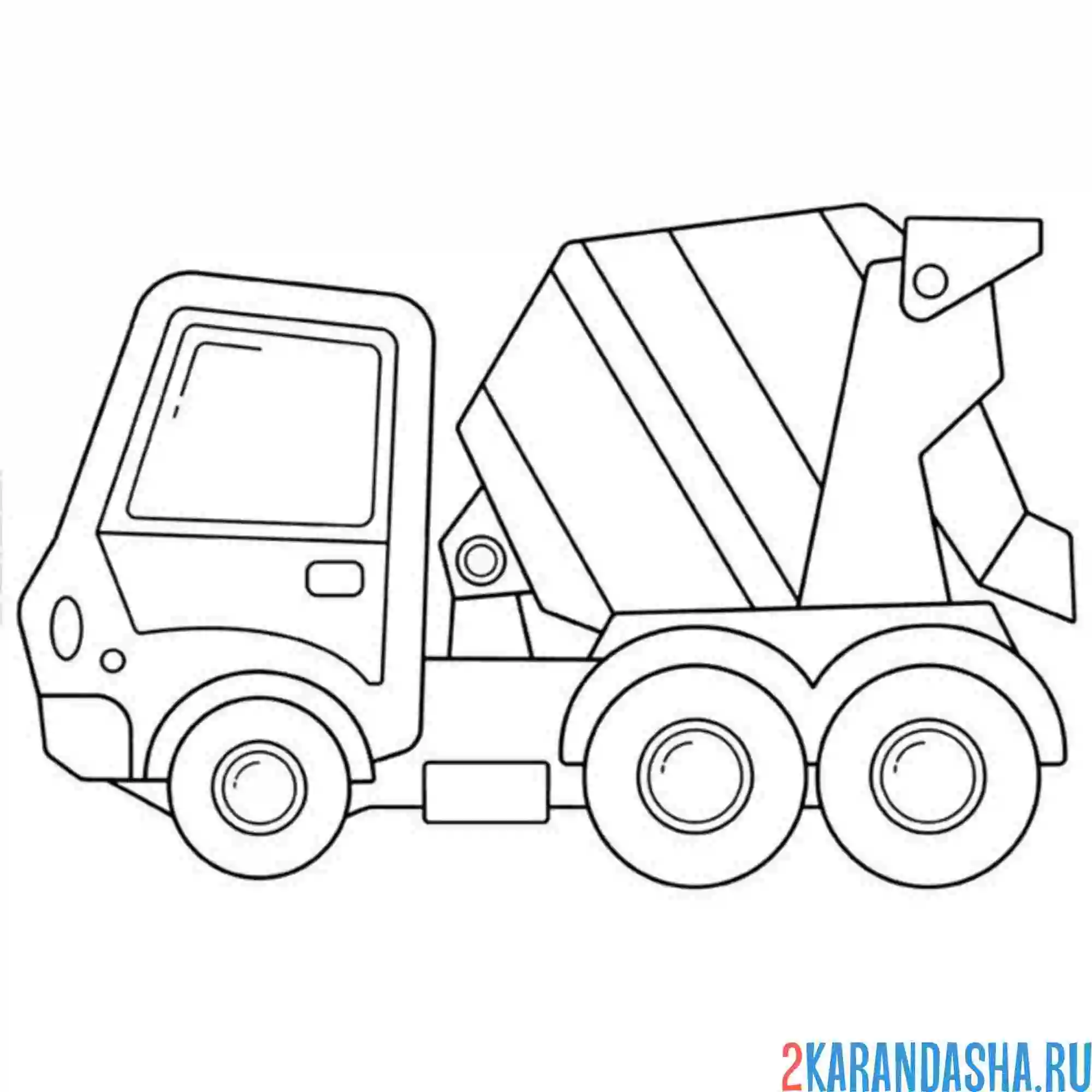 Раскраска бетономешалка простая