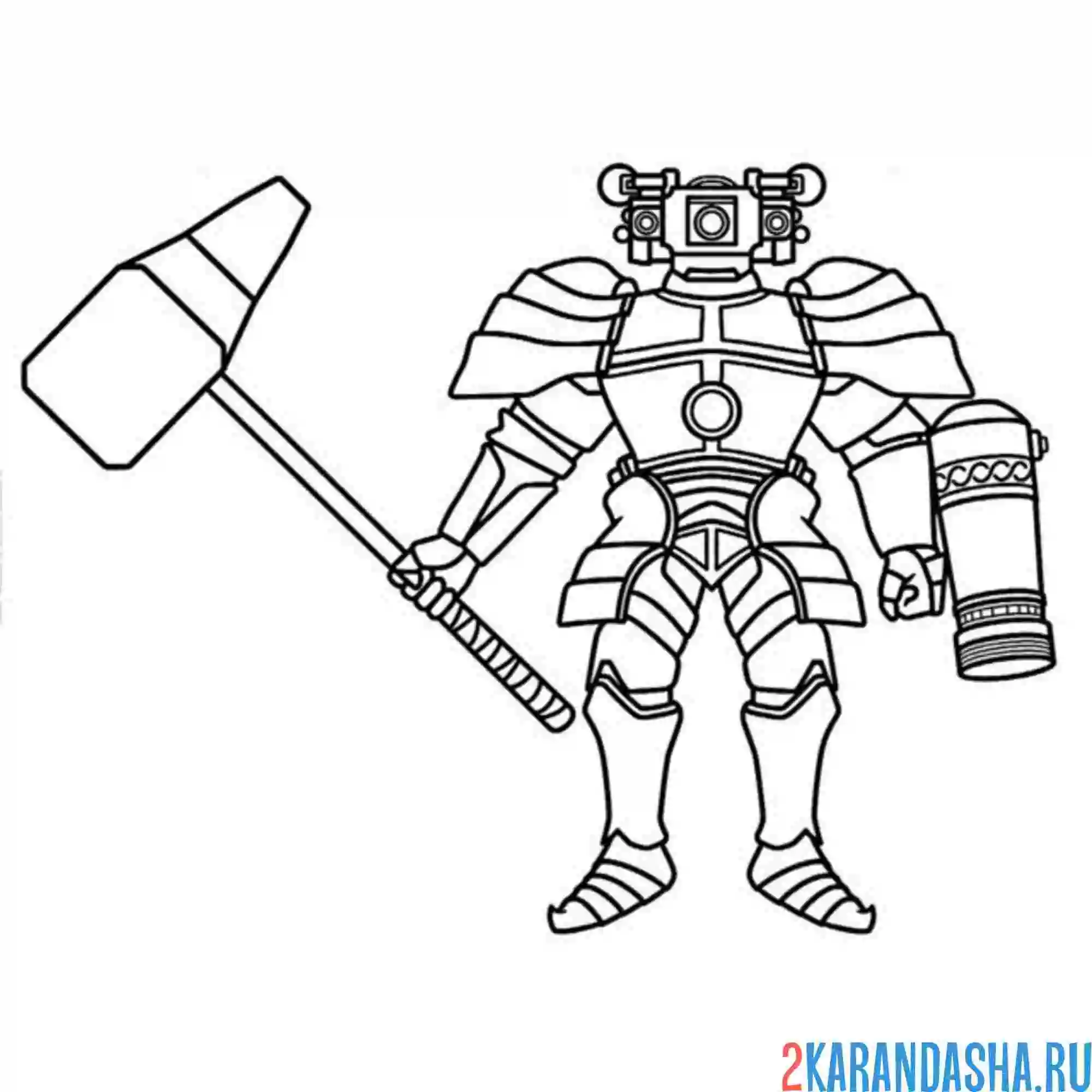 Раскраска новый древний титан камерамен 2.0