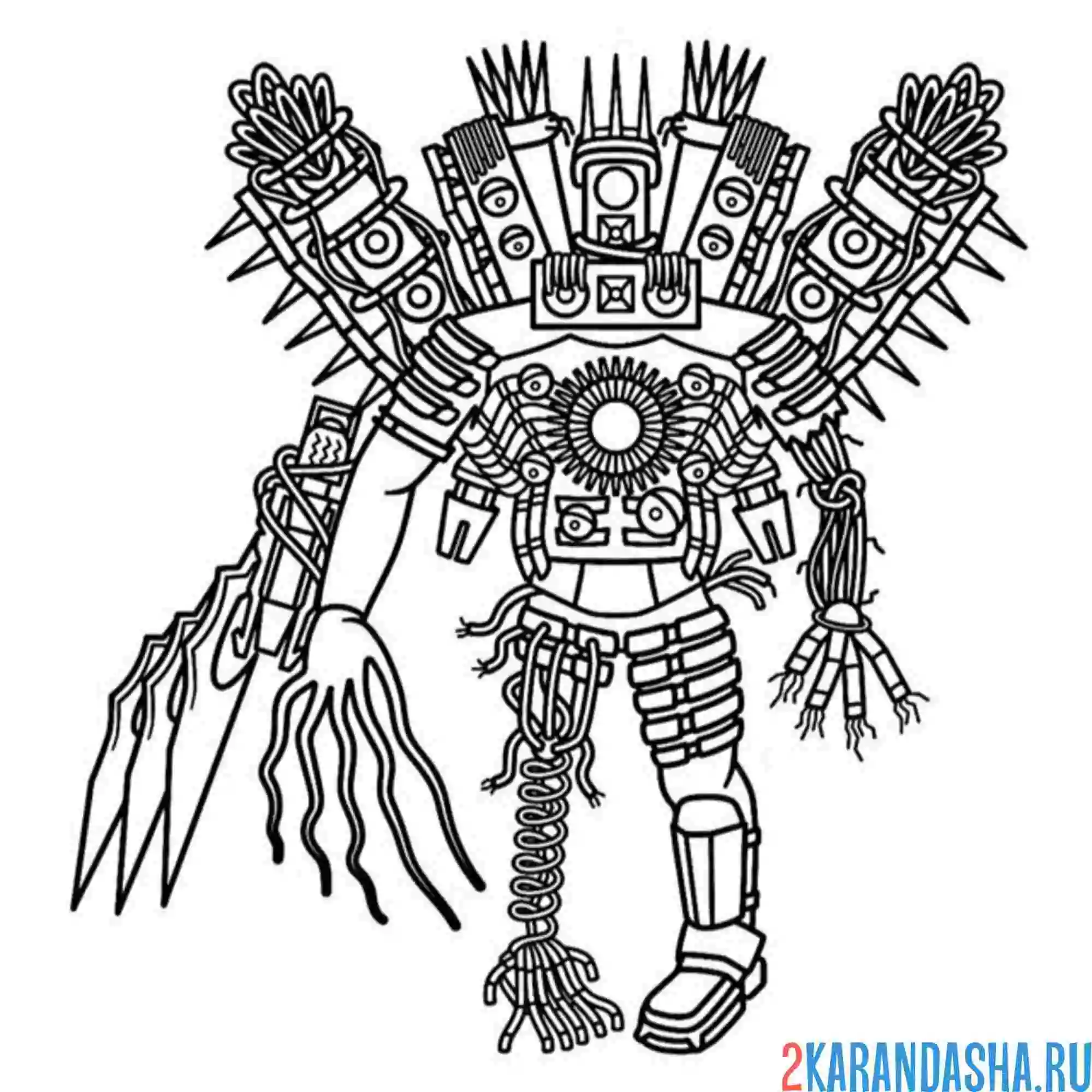 Раскраска новый проклятый титан спикермен