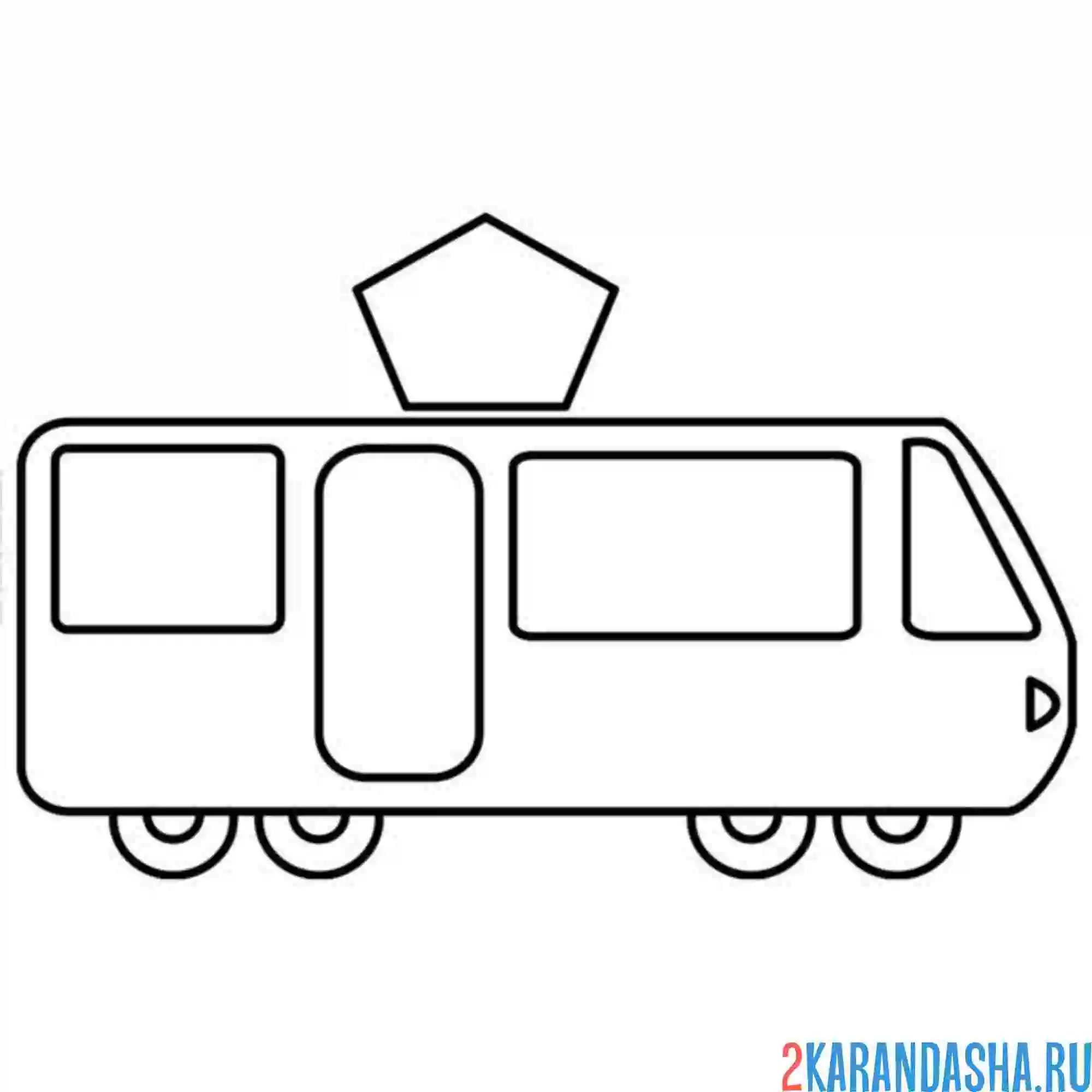 Раскраска простой трамвай