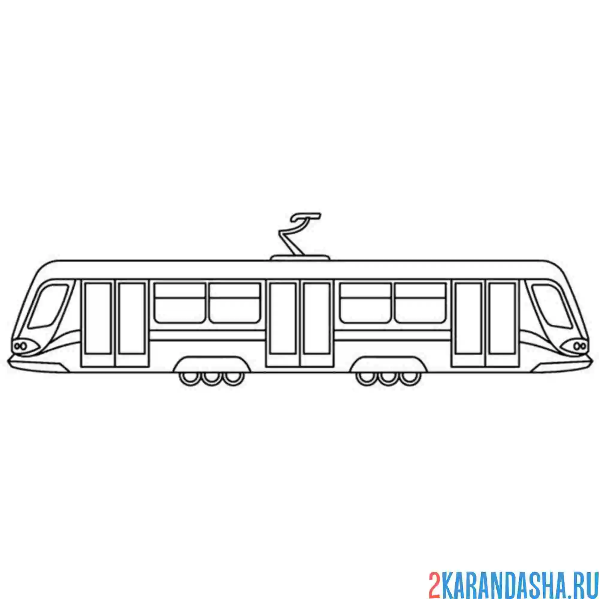 Раскраска пантограф у трамвая