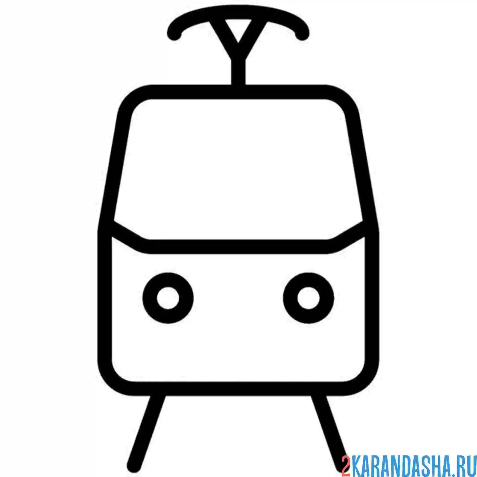 Раскраска простая иконка трамвая