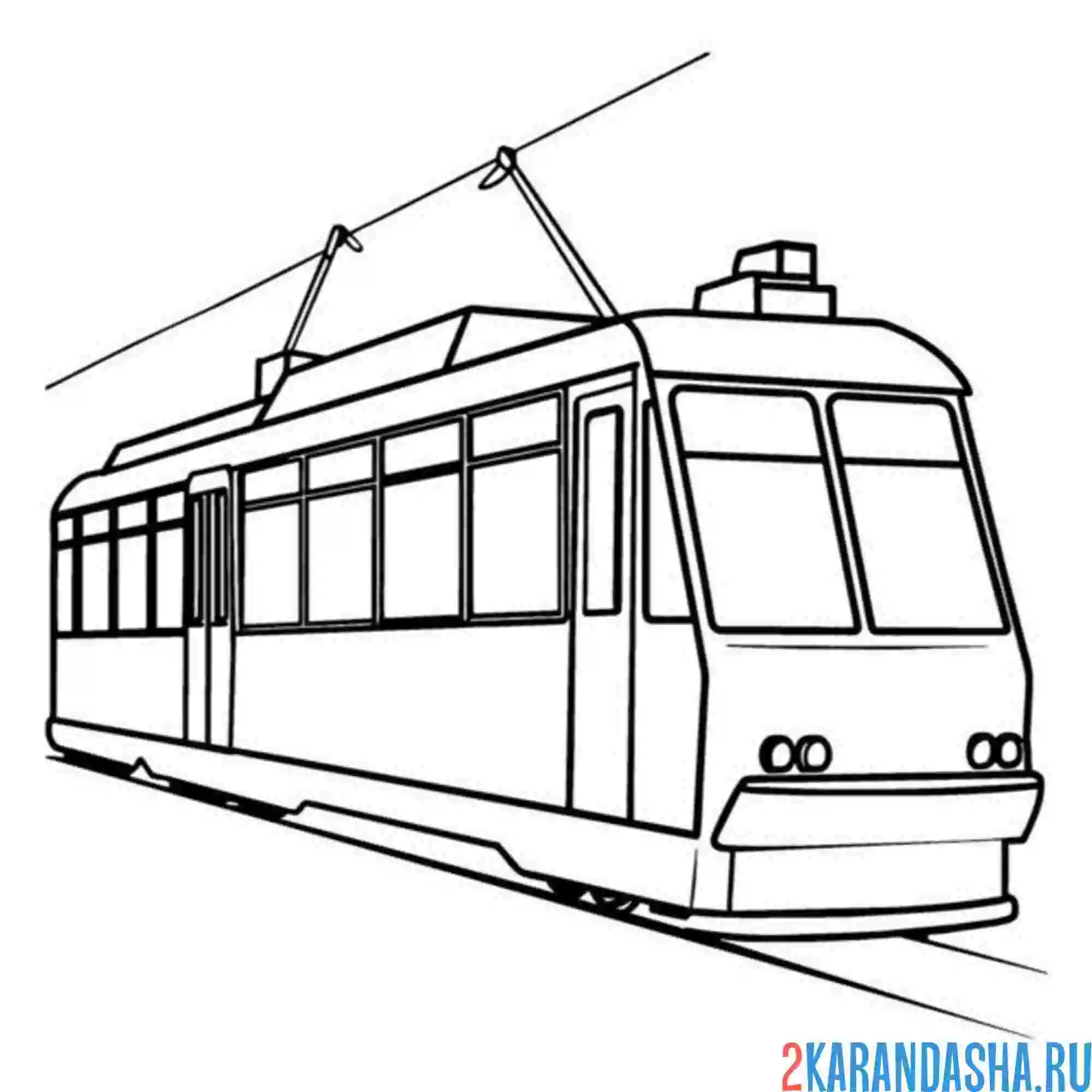 Раскраска трамвай для города