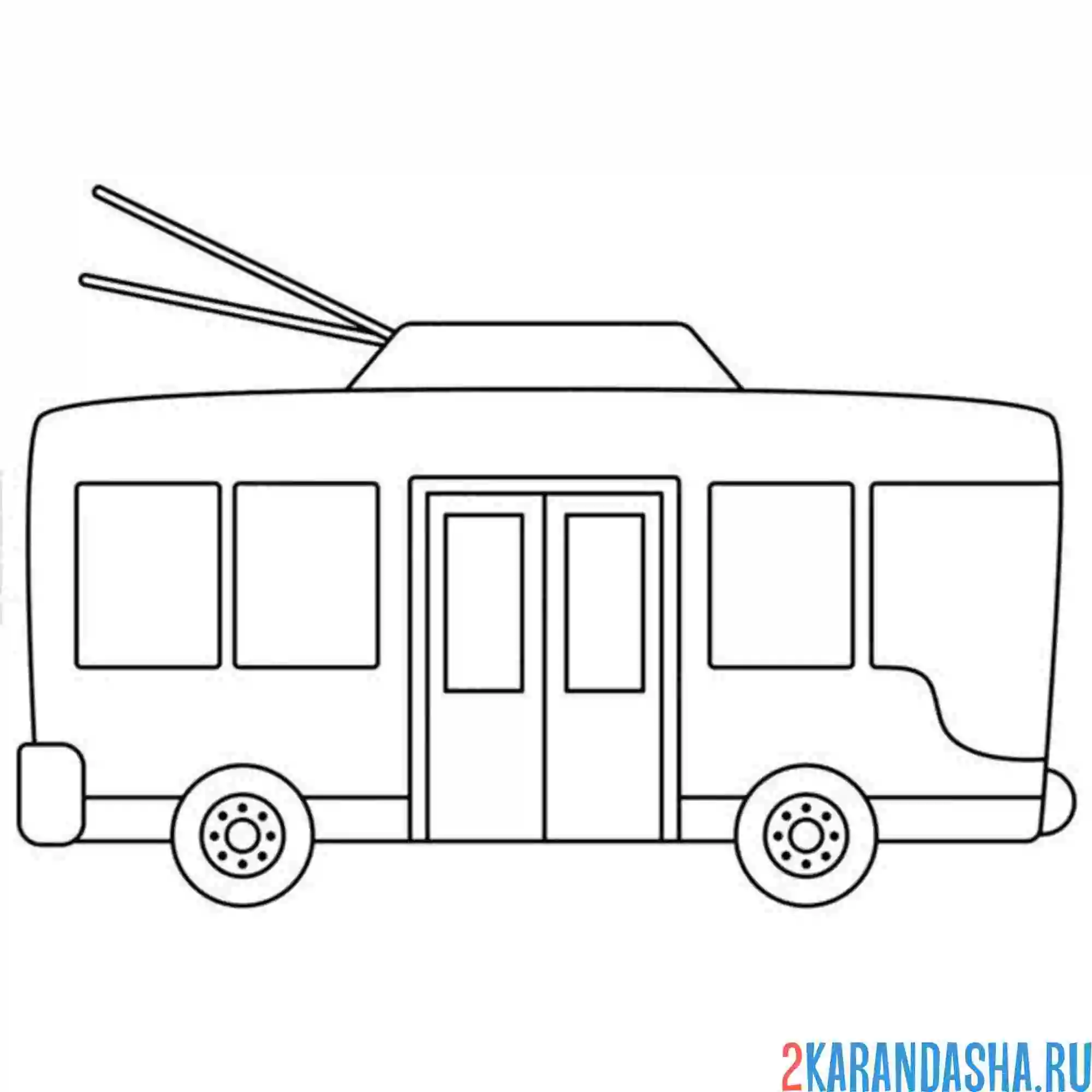 Раскраска троллейбус простой