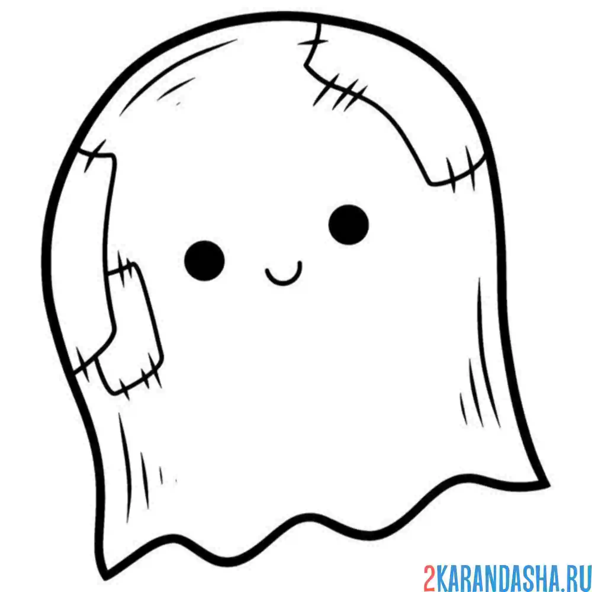 Раскраска зомби привидение
