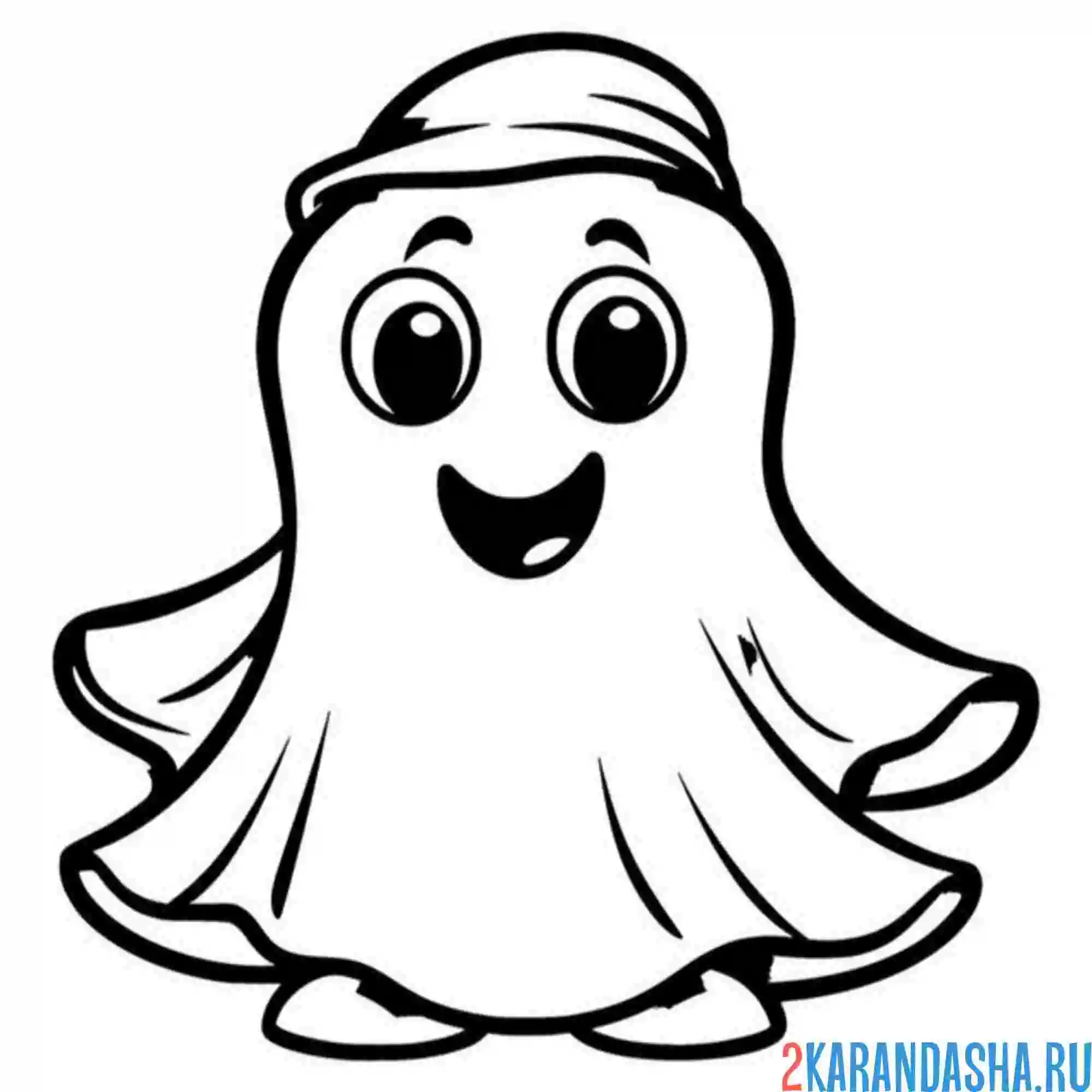 Раскраска привидение в кепке