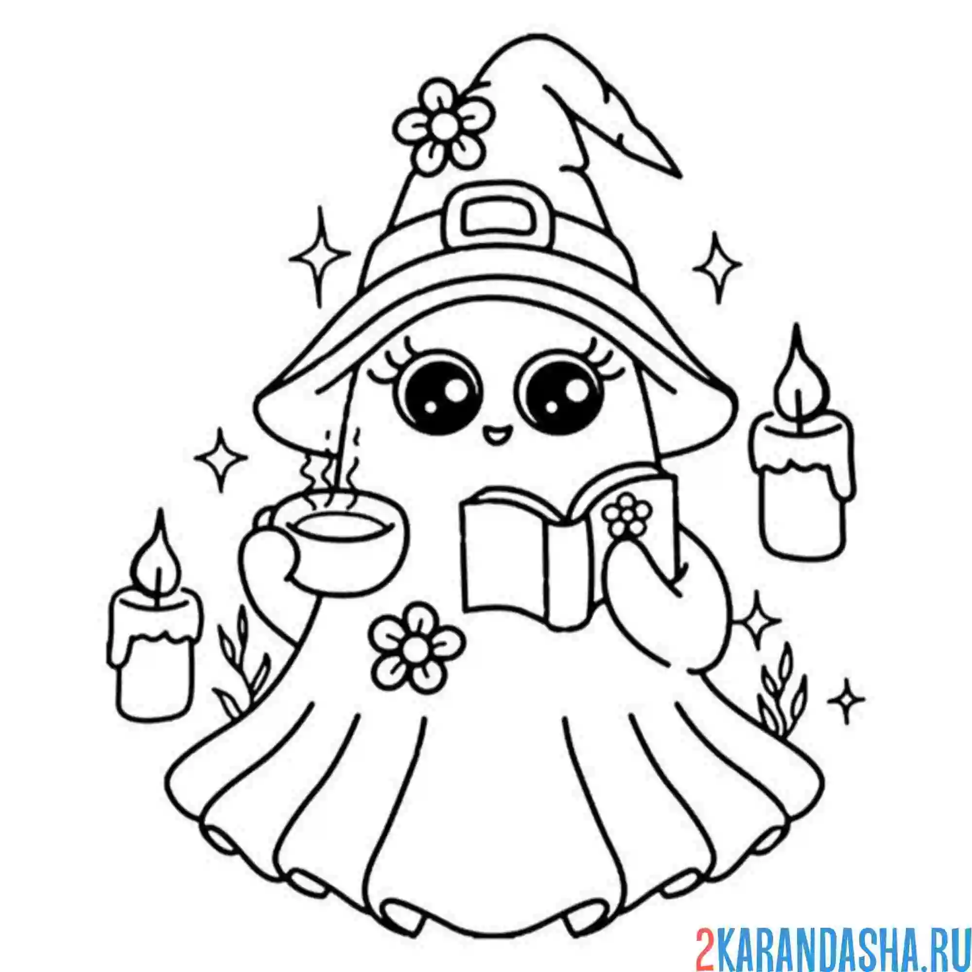 Раскраска девочка привидение