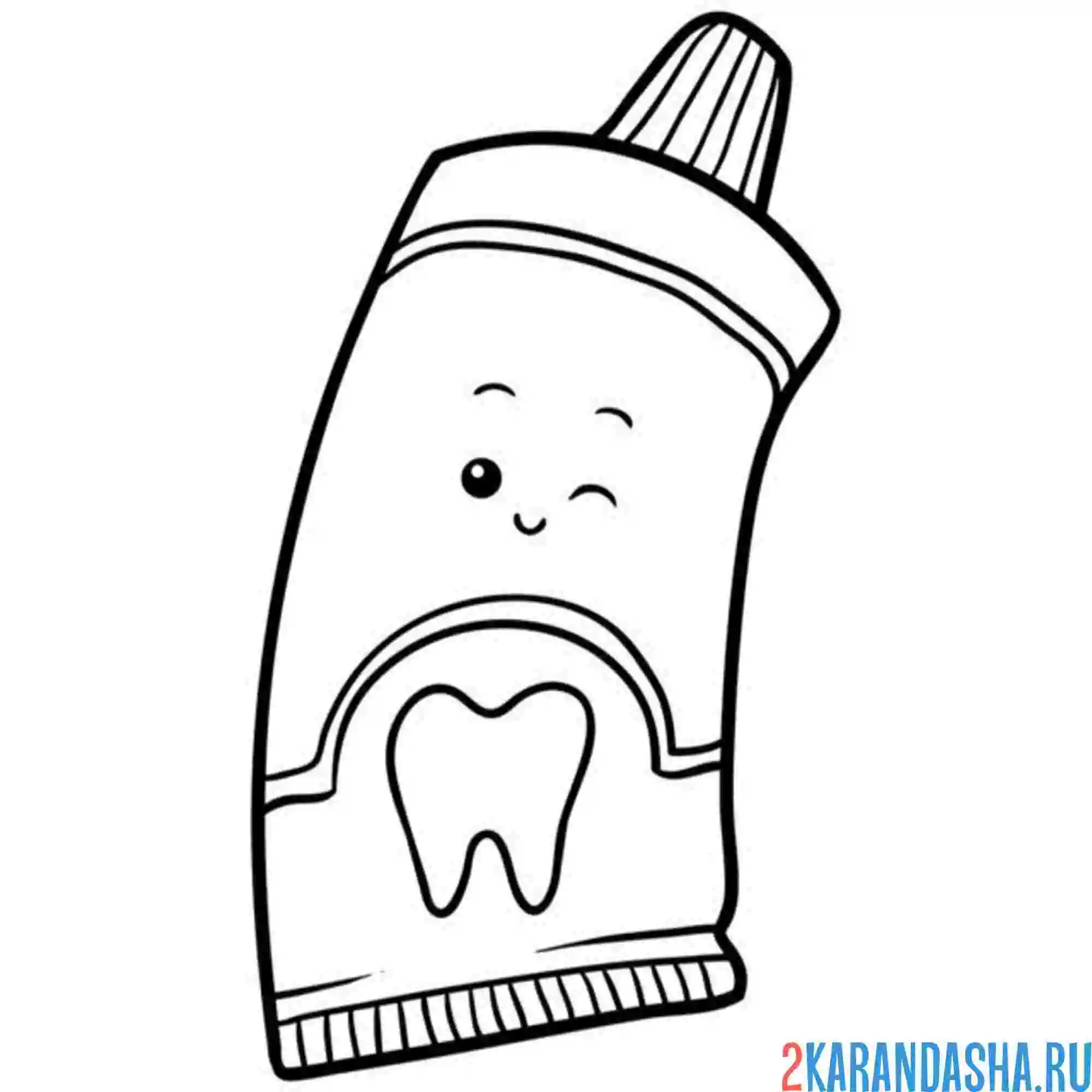 Раскраска правильная зубная паста