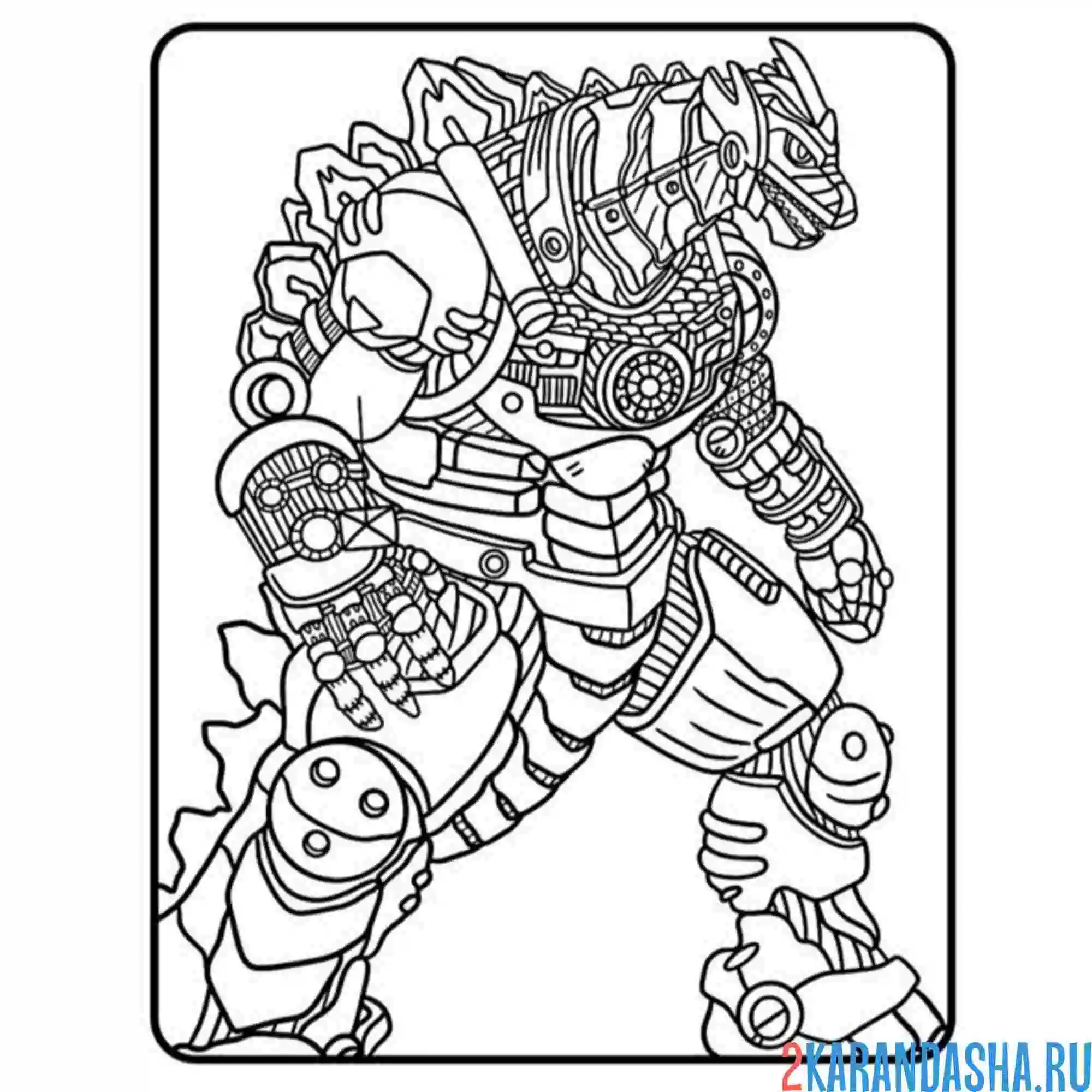 Раскраска годзилла робот