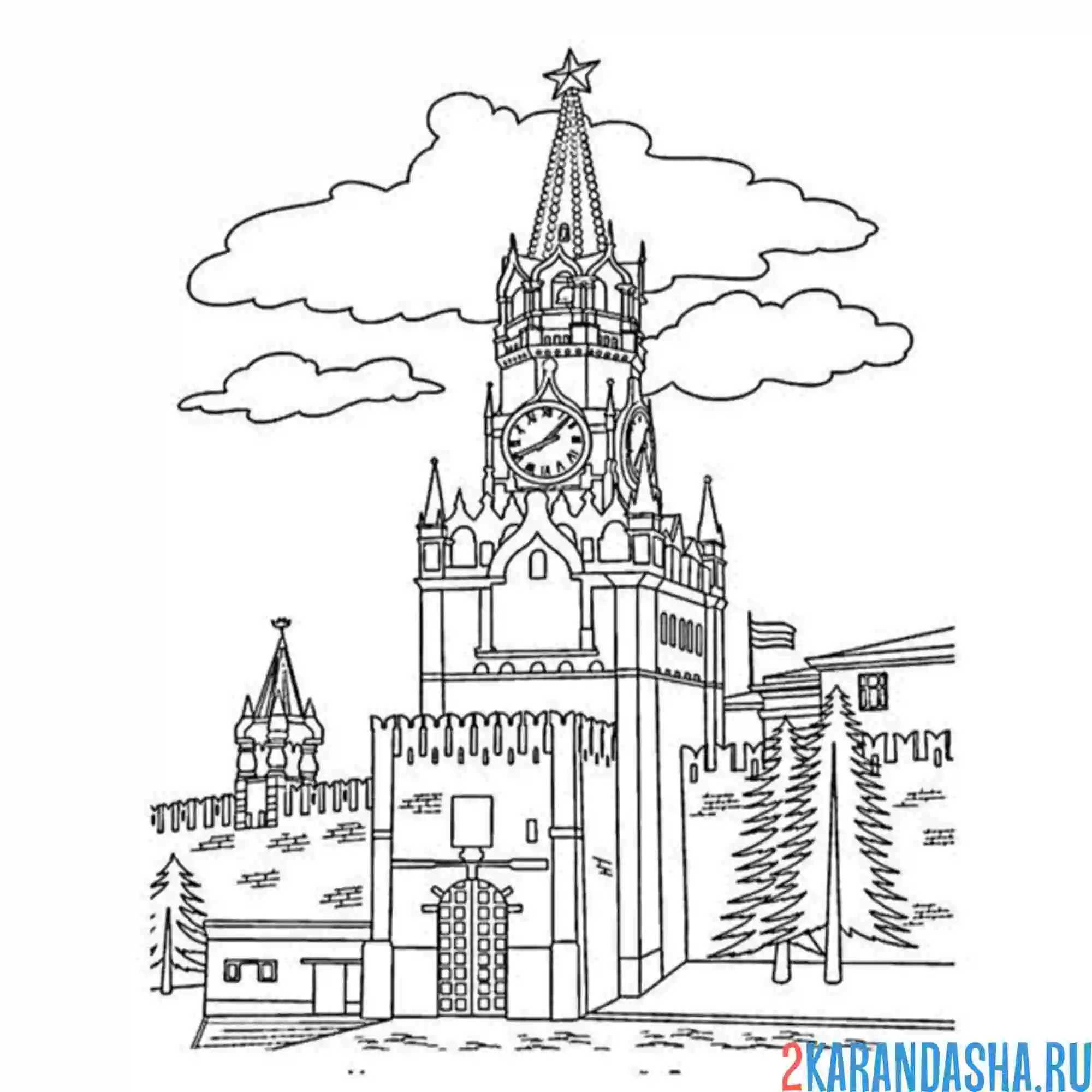 Раскраска москва красная площадь