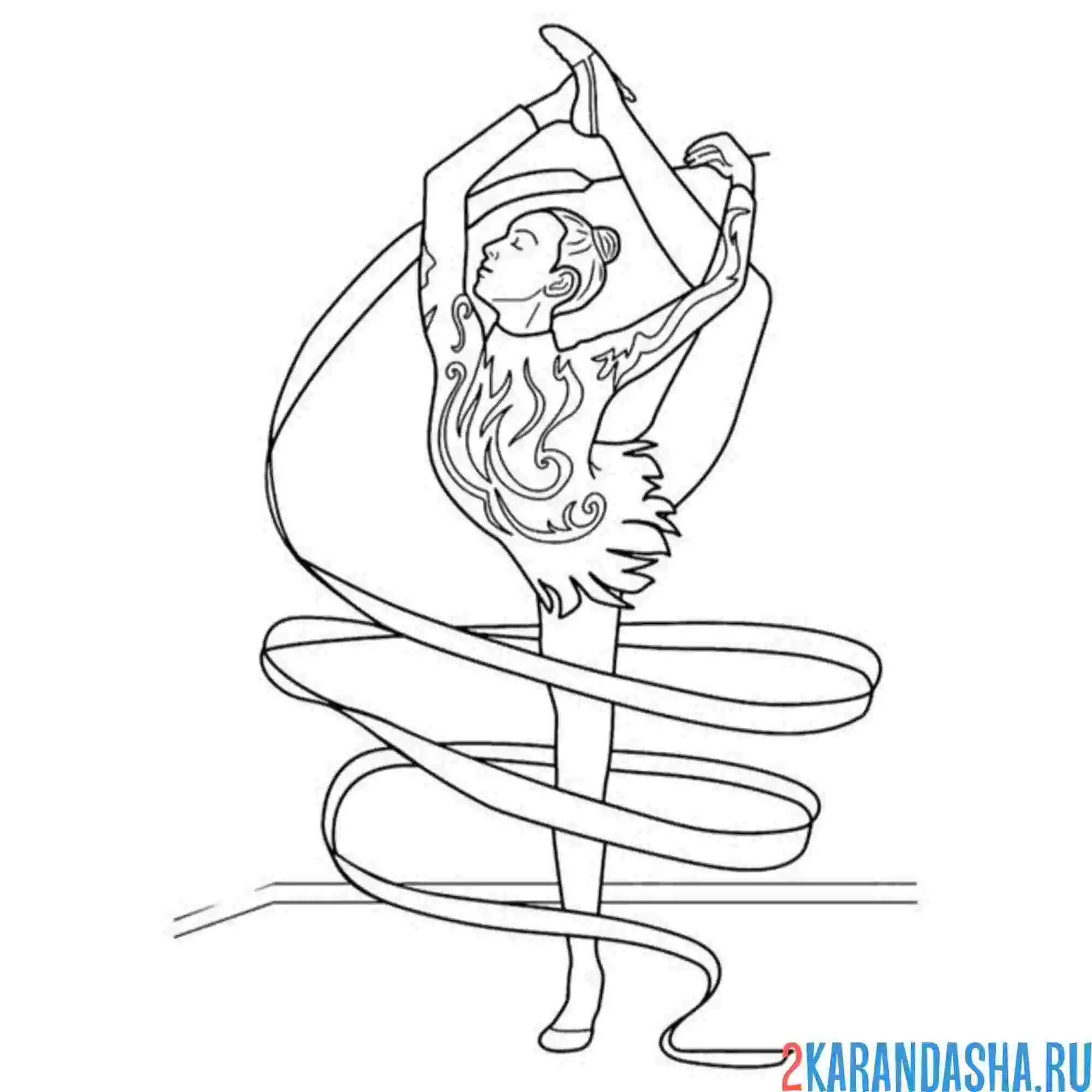 Раскраска художественная гимнастика гимнастка