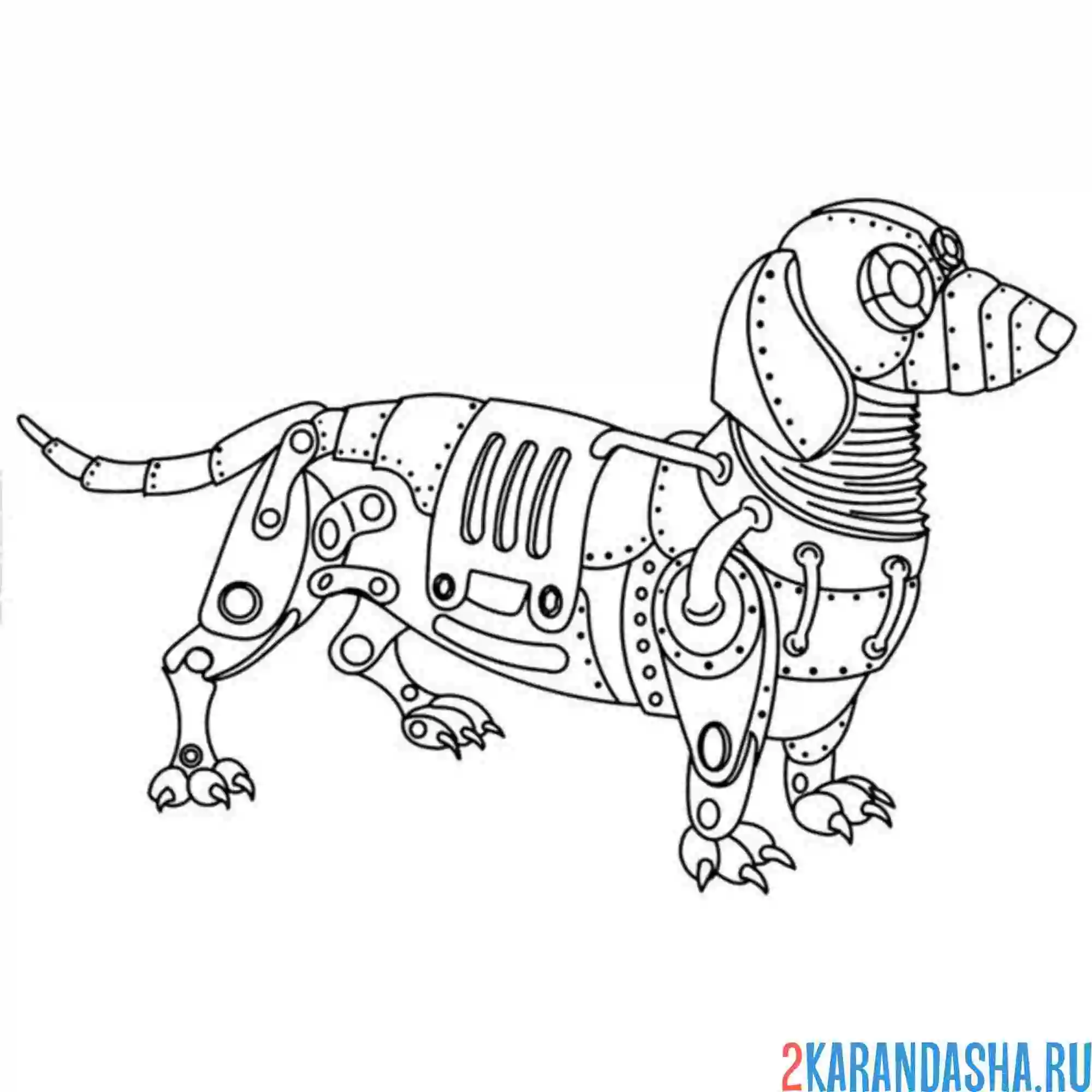 Раскраска такса-робот