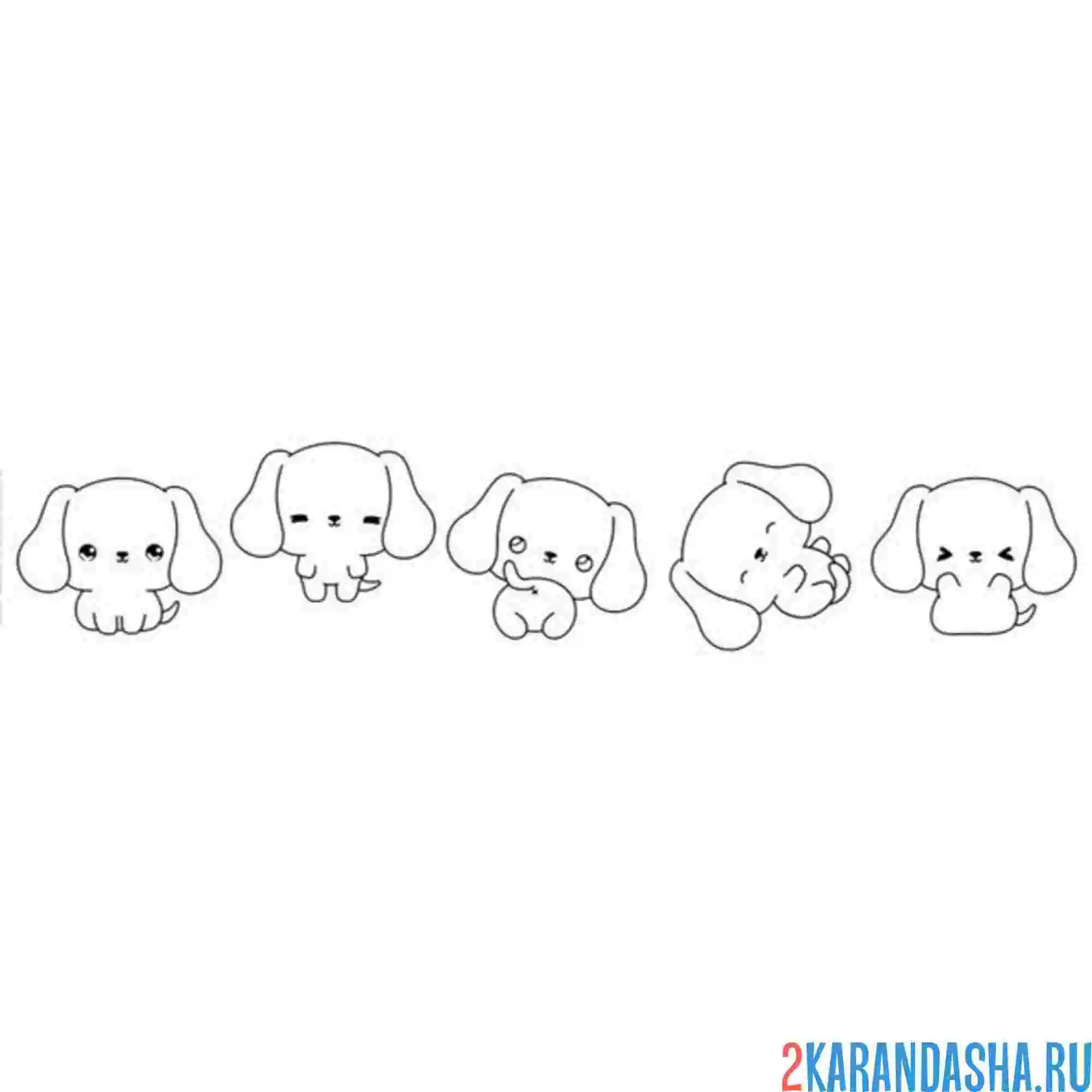 Раскраска такса милые иконки