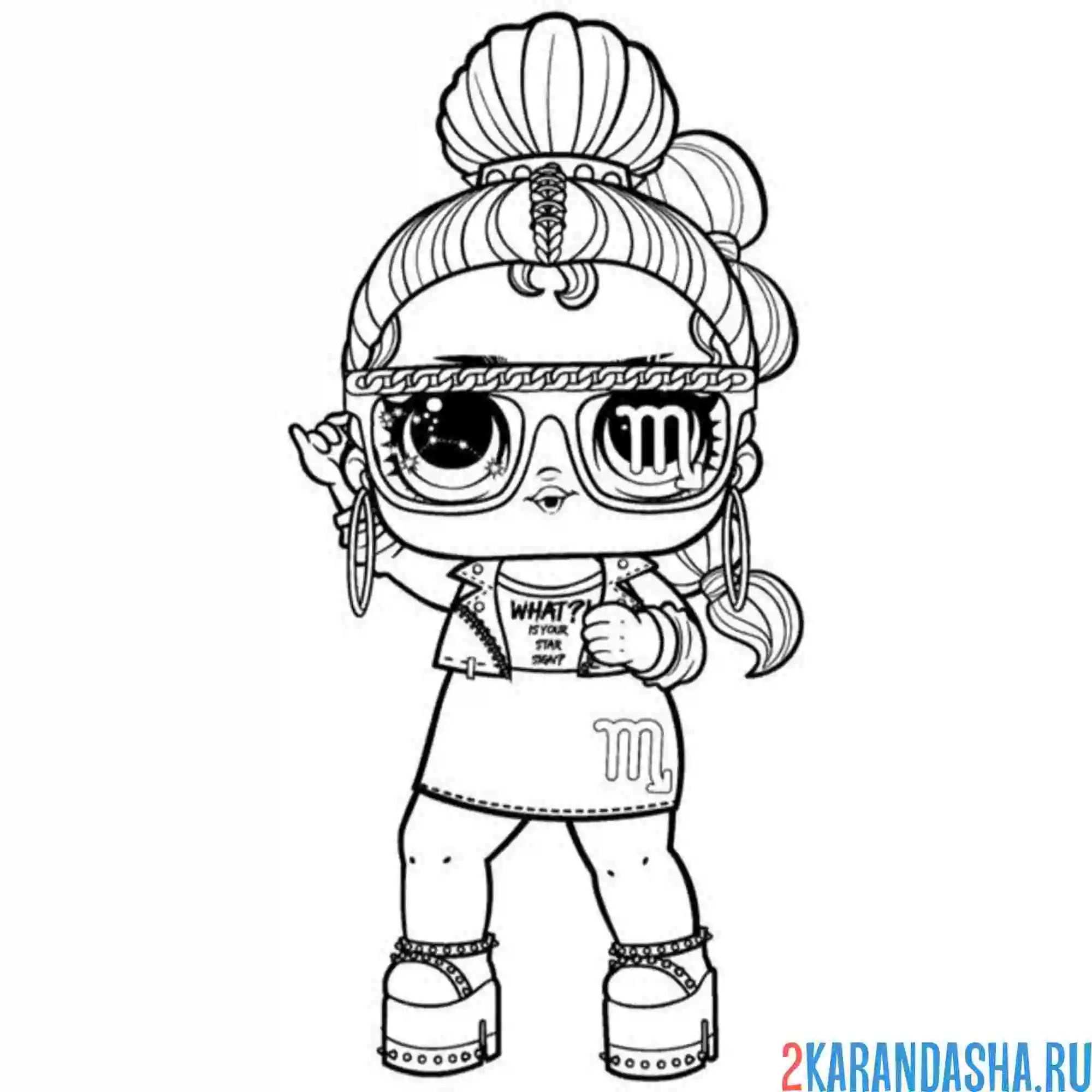 Раскраска кукла лол risingstars stinggrrrl