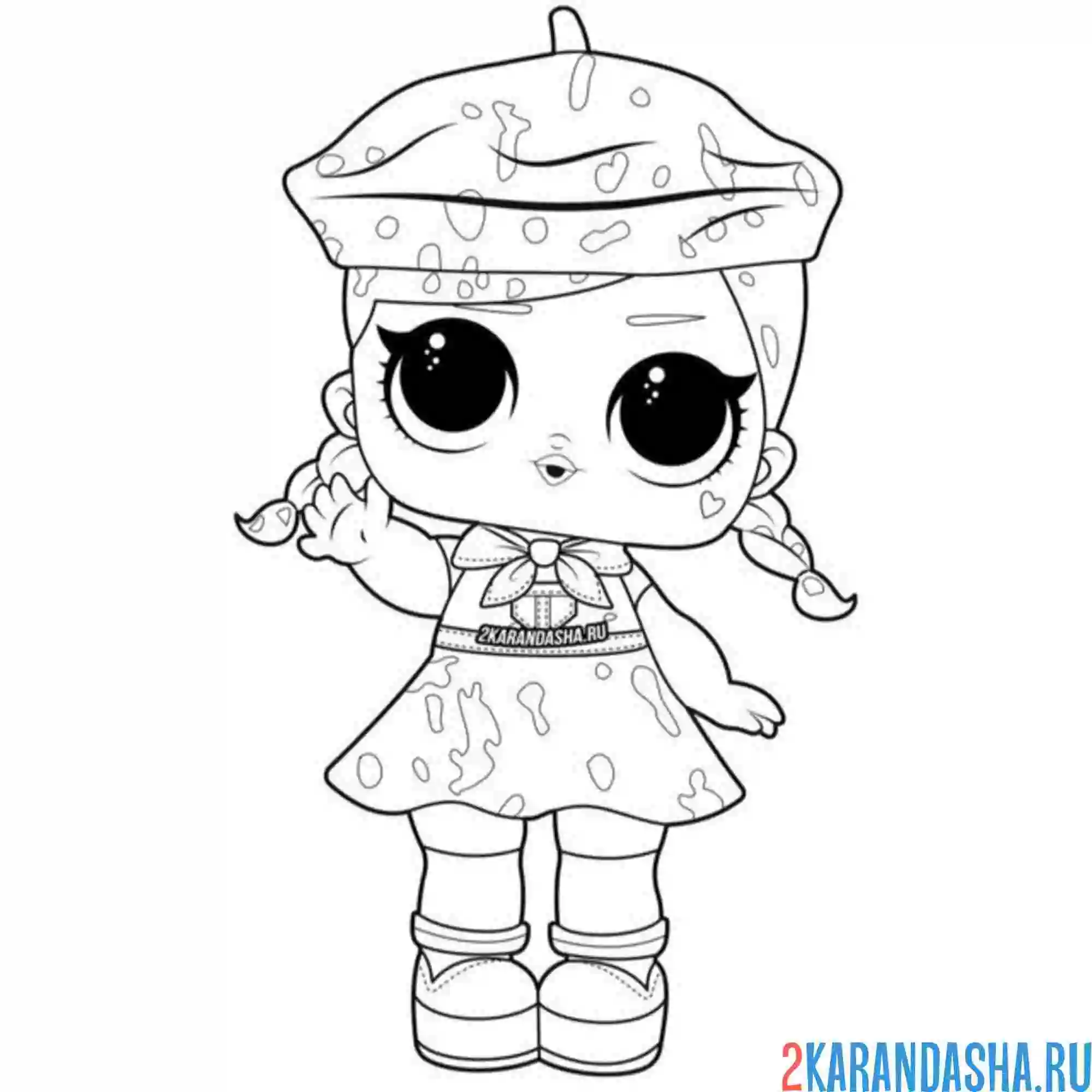 Раскраска кукла лол 2024 берет