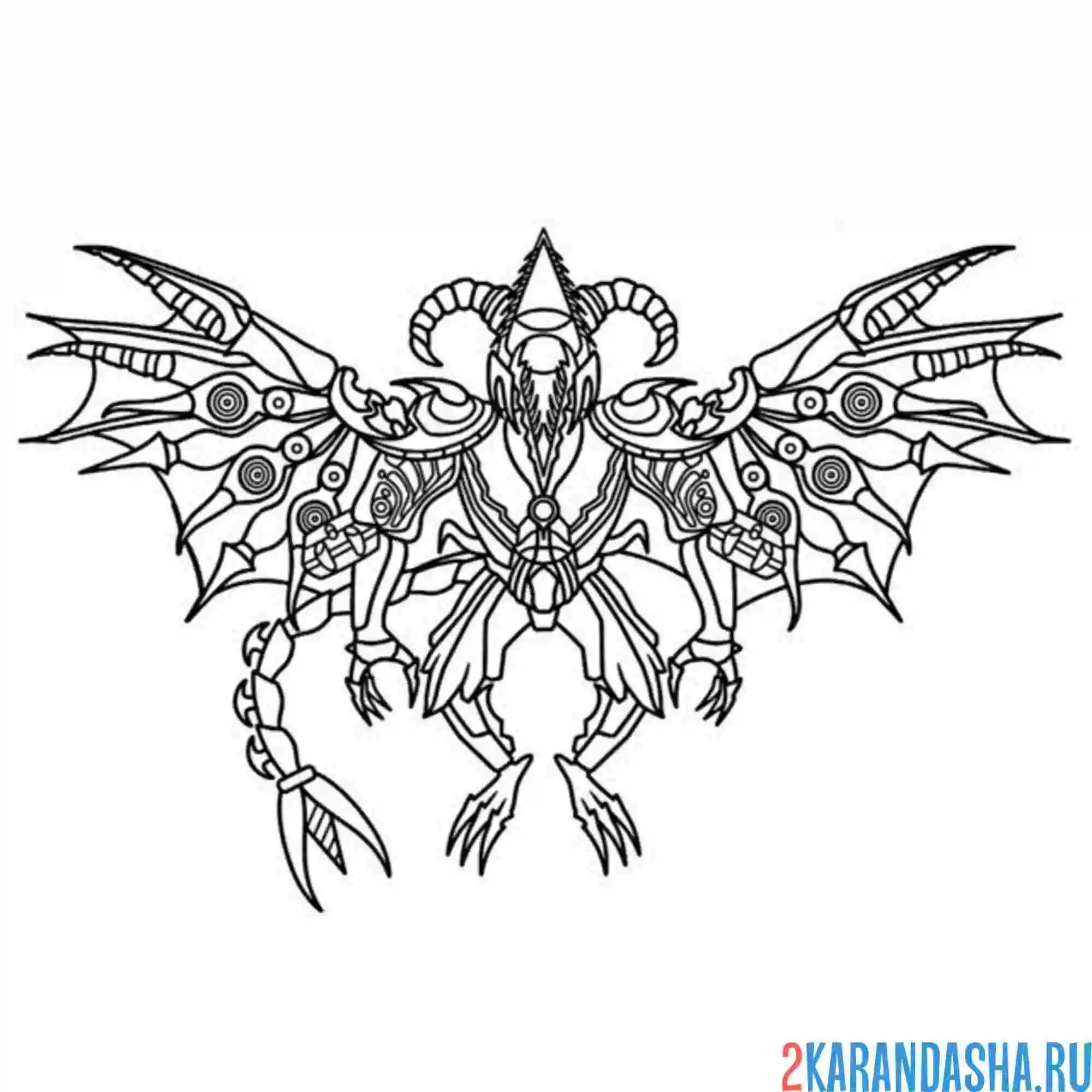 Раскраска дракон дрельмэн титан