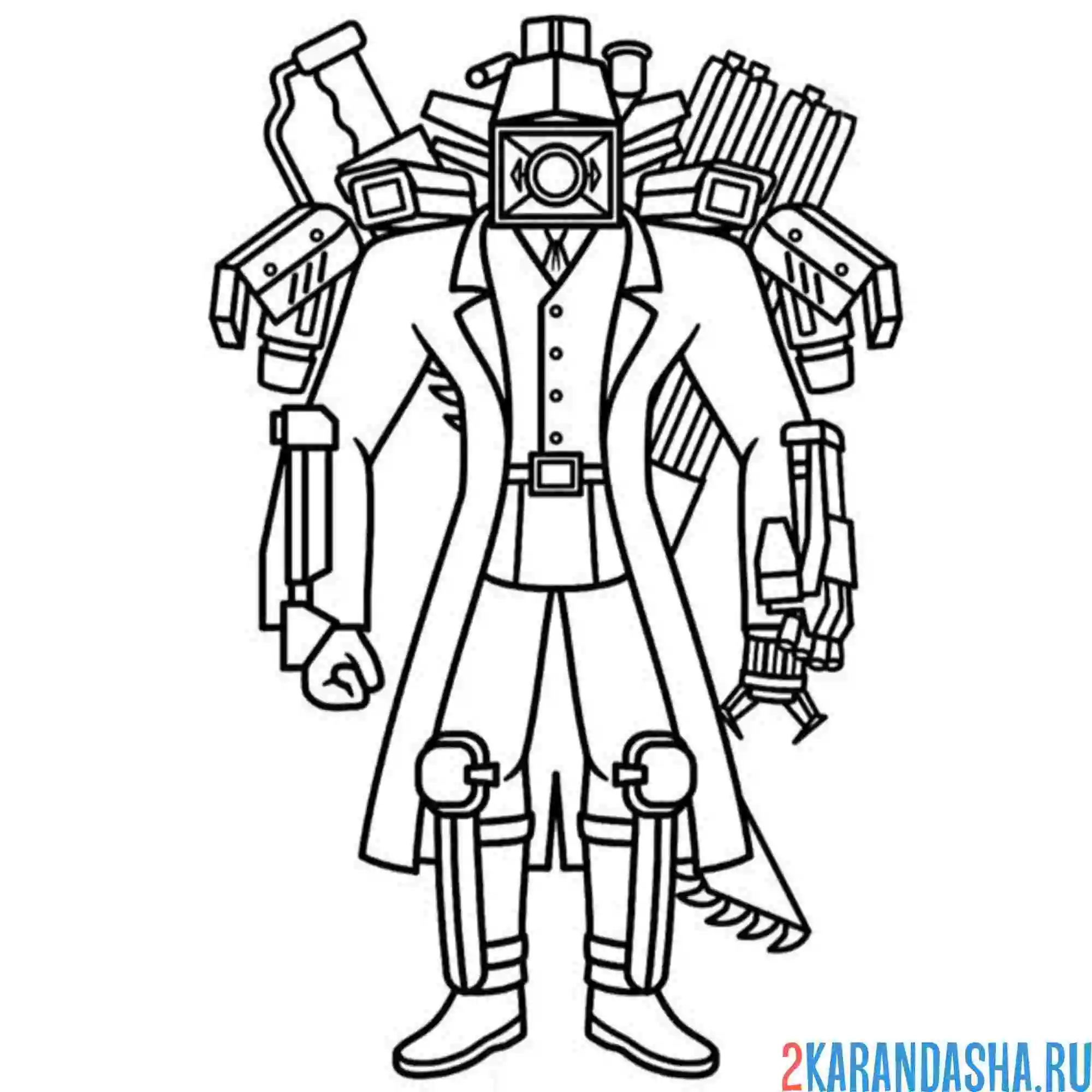 Раскраска large камерамэн скибиди