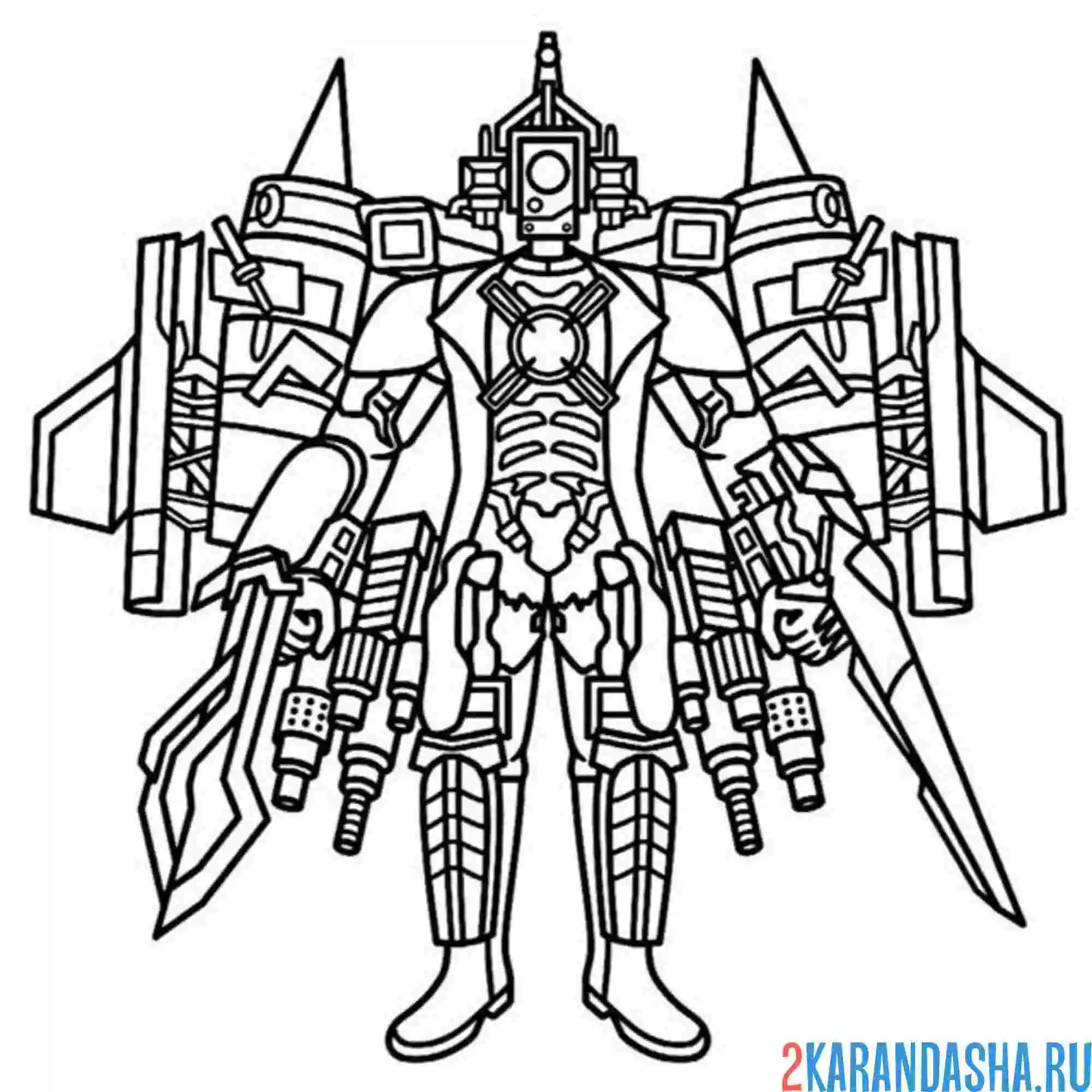 Раскраска новый апгрейд титан камера мэн