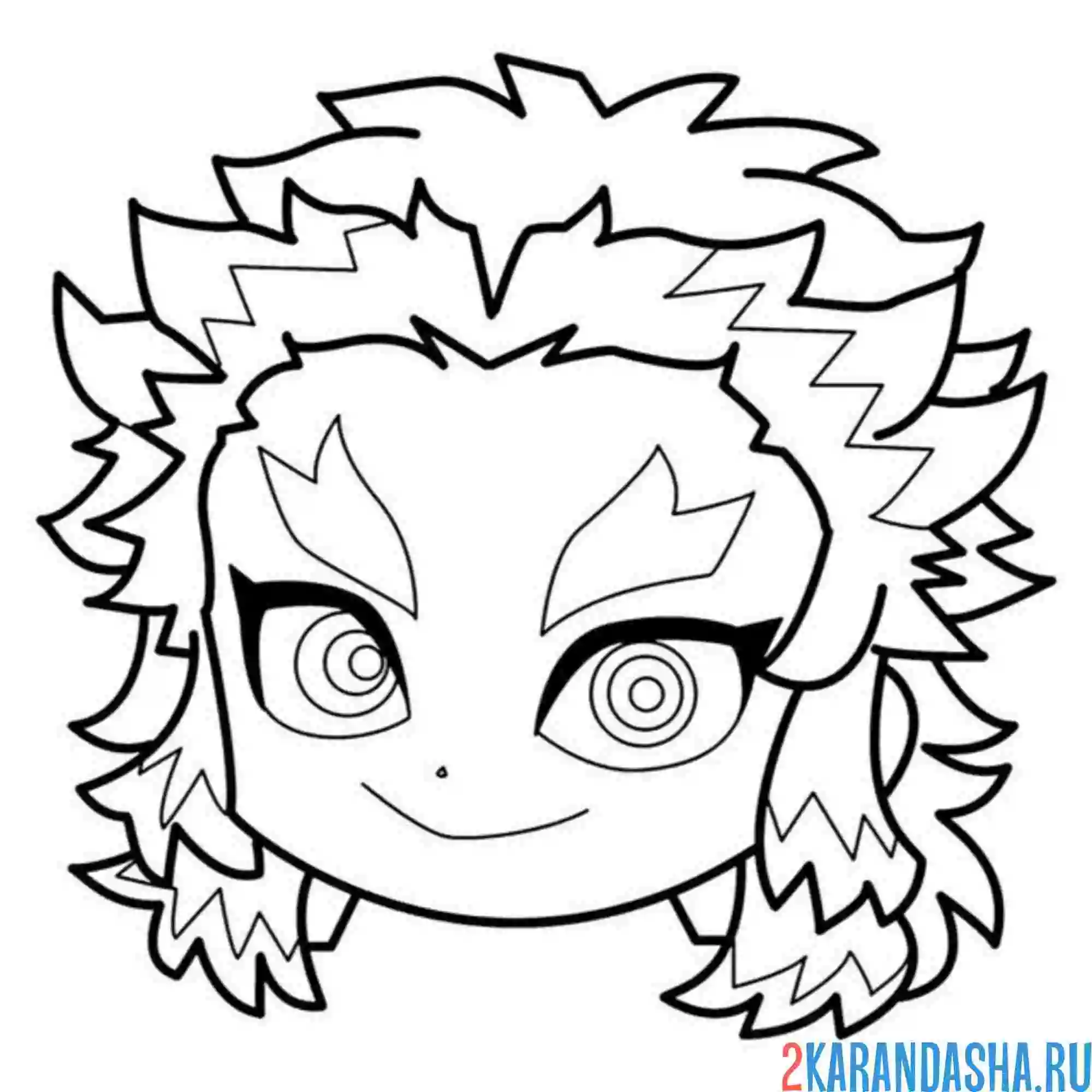 Раскраска чиби ренгоку клинок, рассекающий демонов