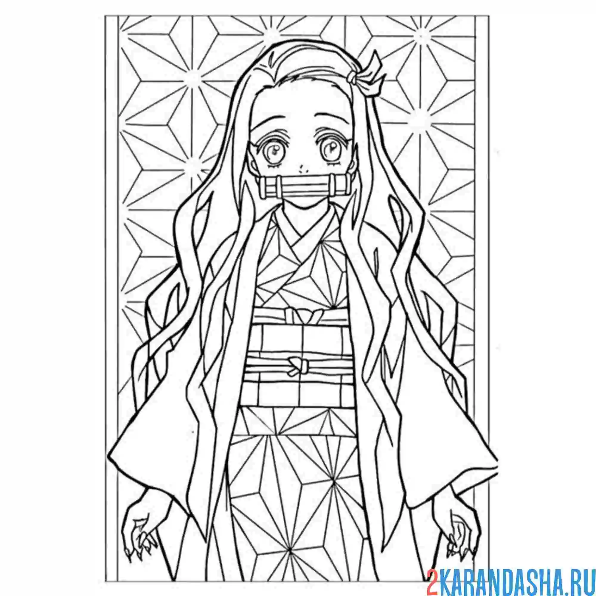 Раскраска клинок, рассекающий демонов незуко персонаж