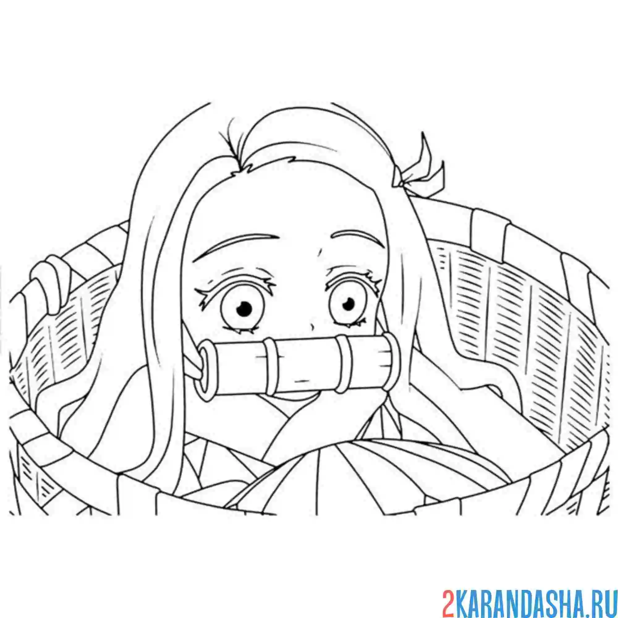 Раскраска клинок, рассекающий демонов незуко испуг