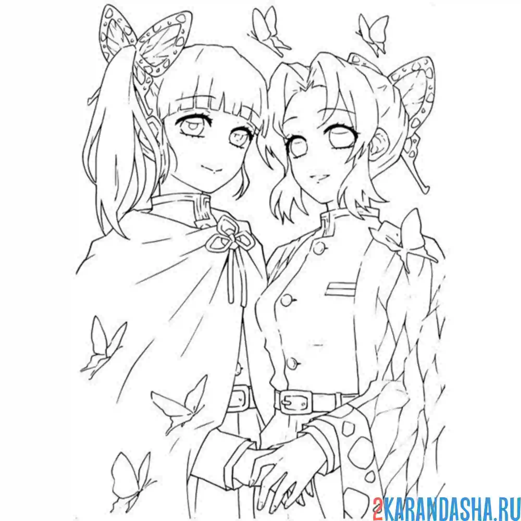 Раскраска клинок, рассекающий демонов девочки