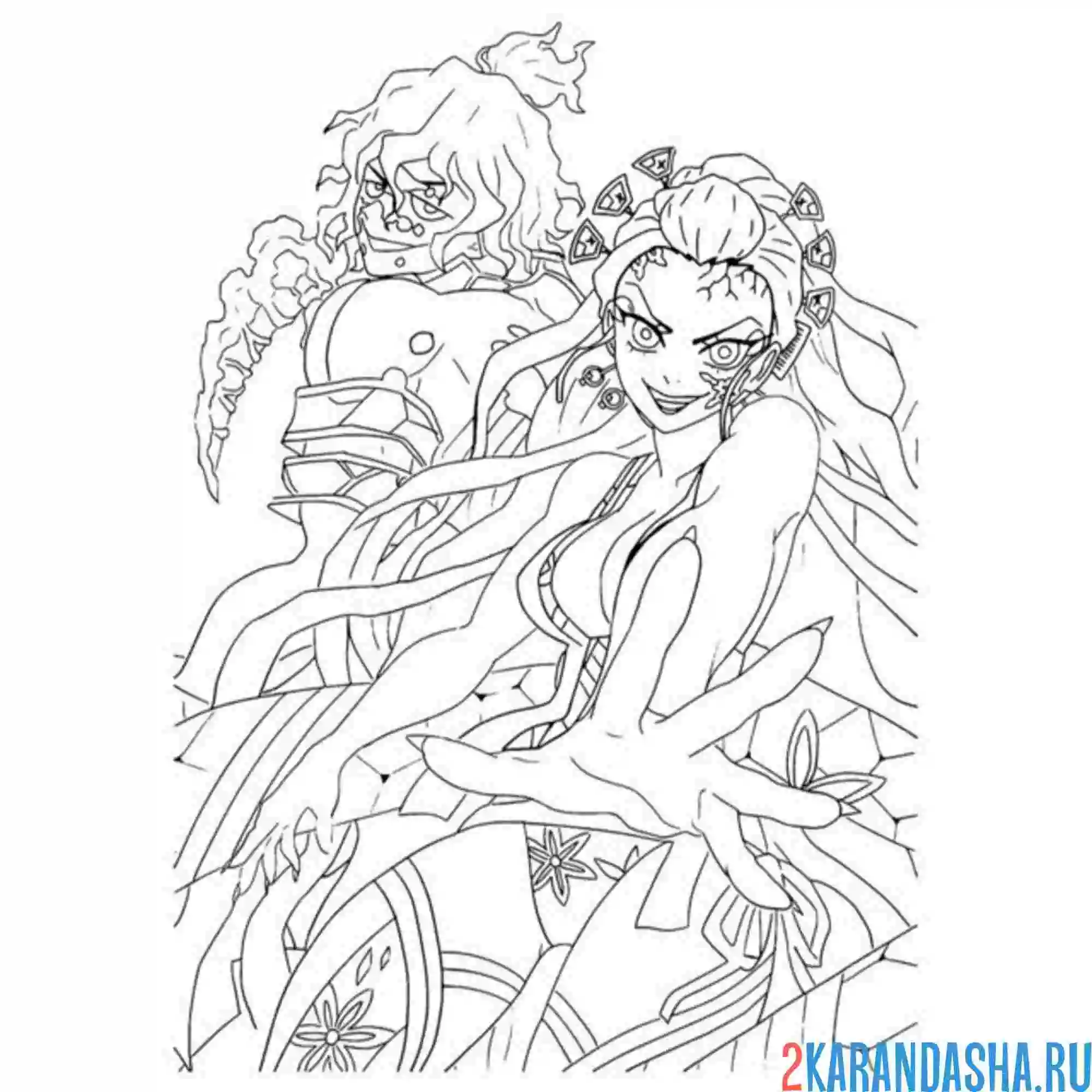 Раскраска клинок, рассекающий демонов агония