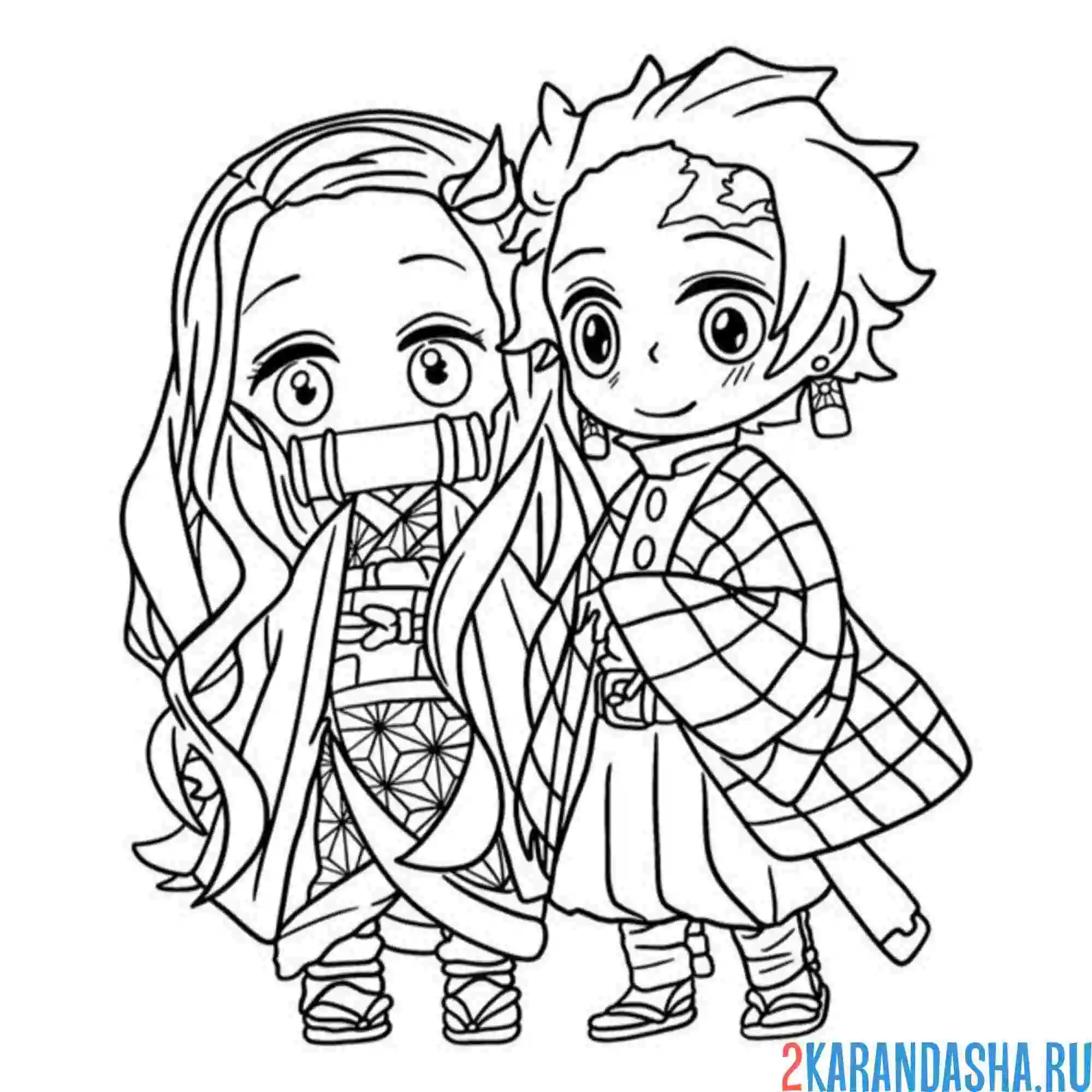 Раскраска незуко и зеницу