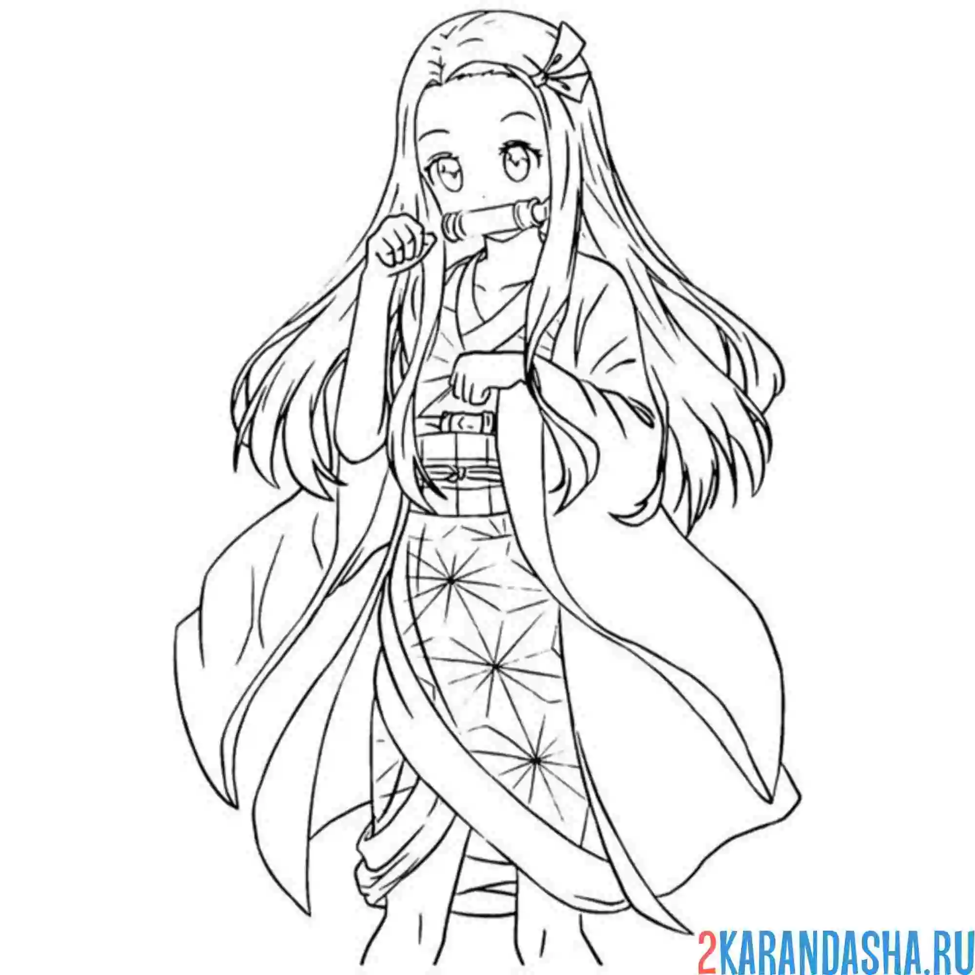 Раскраска клинок, рассекающий демонов nezuko