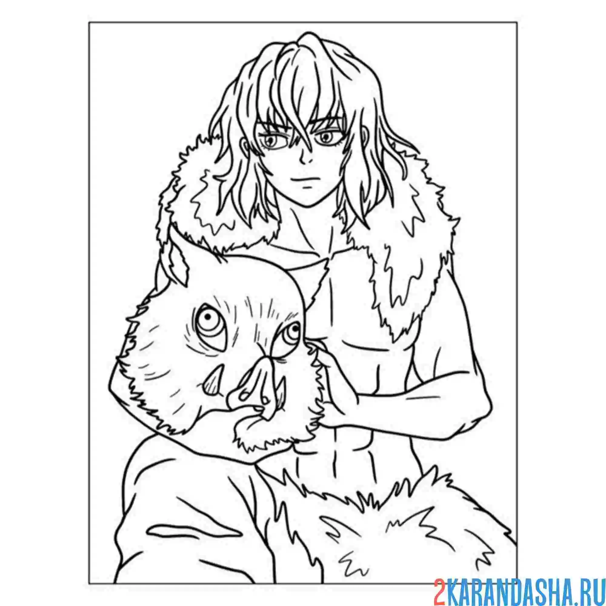 Раскраска inoske hashibira клинок рассекающий демонов