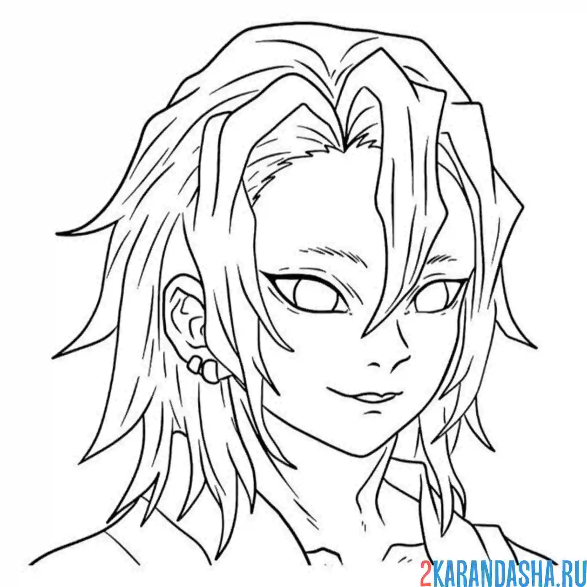 Раскраска handsome tengen клинок рассекающий демонов