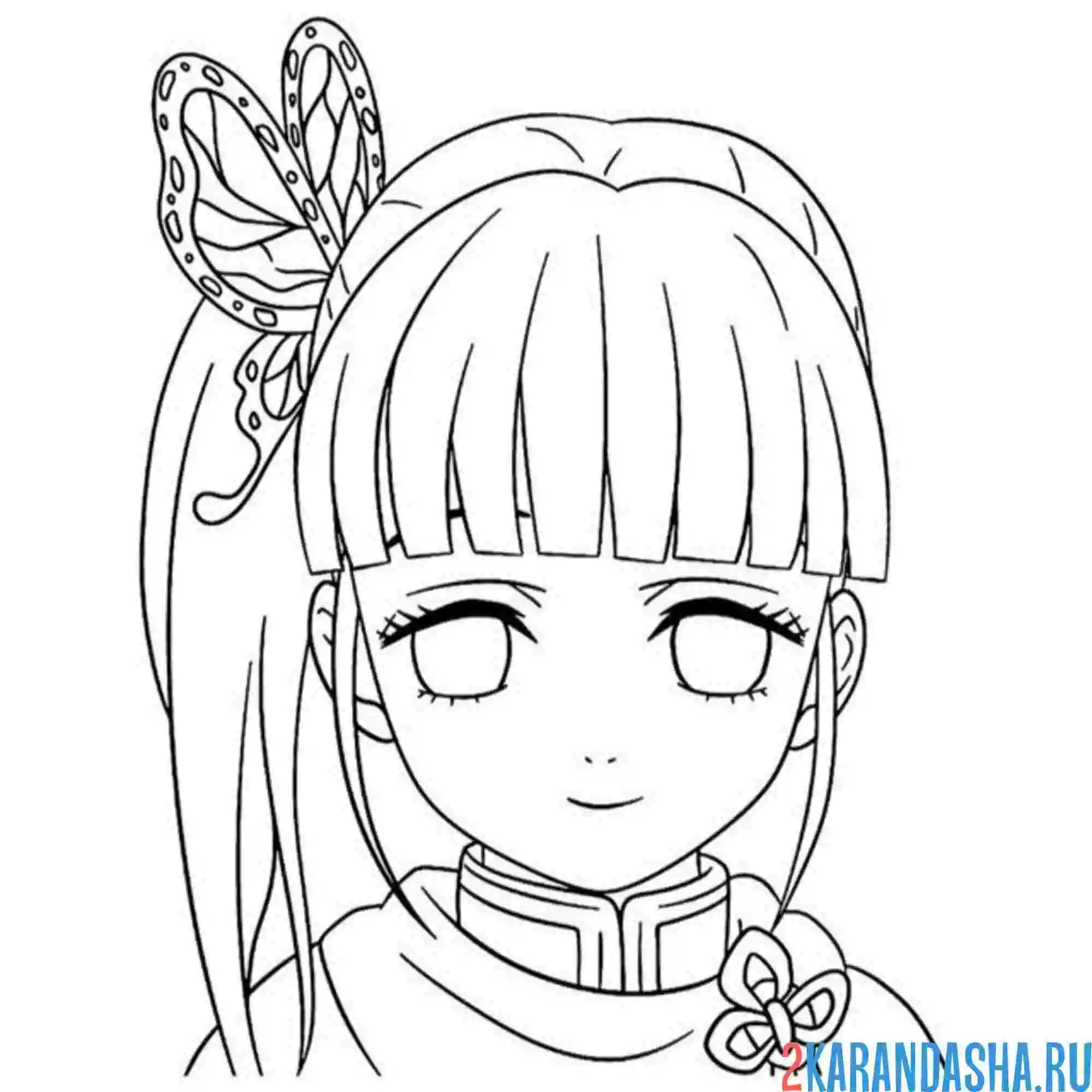 Раскраска kanao tsuyuri клинок рассекающий демонов