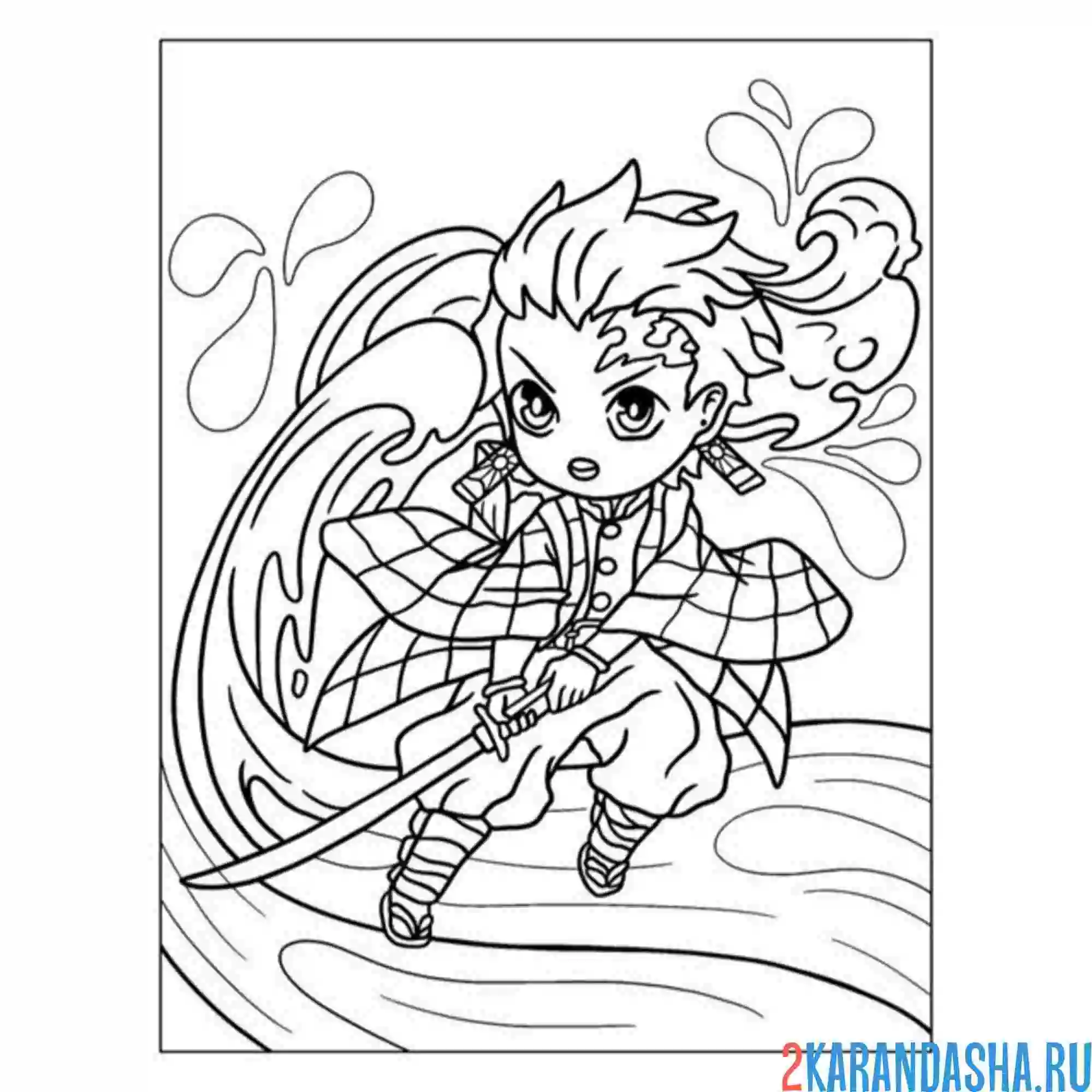 Раскраска танжуро клинок рассекающий демонов