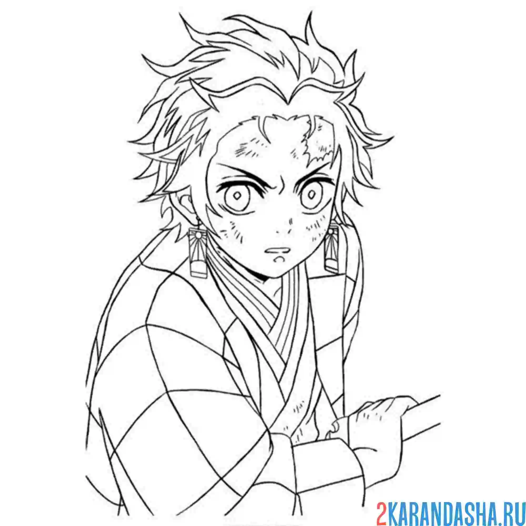 Раскраска танжиро камадо