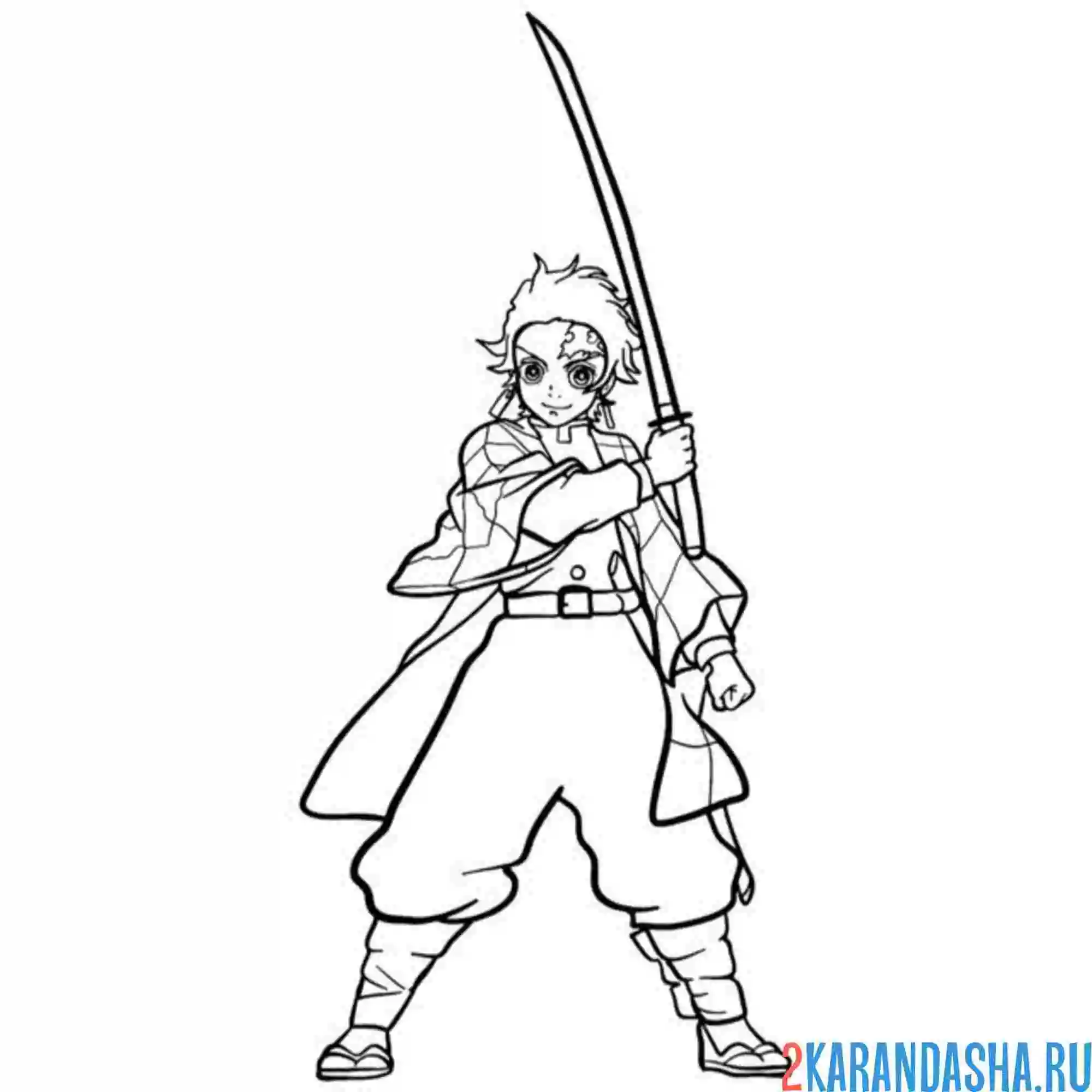 Раскраска танжиро камадо клинок рассекающий демонов