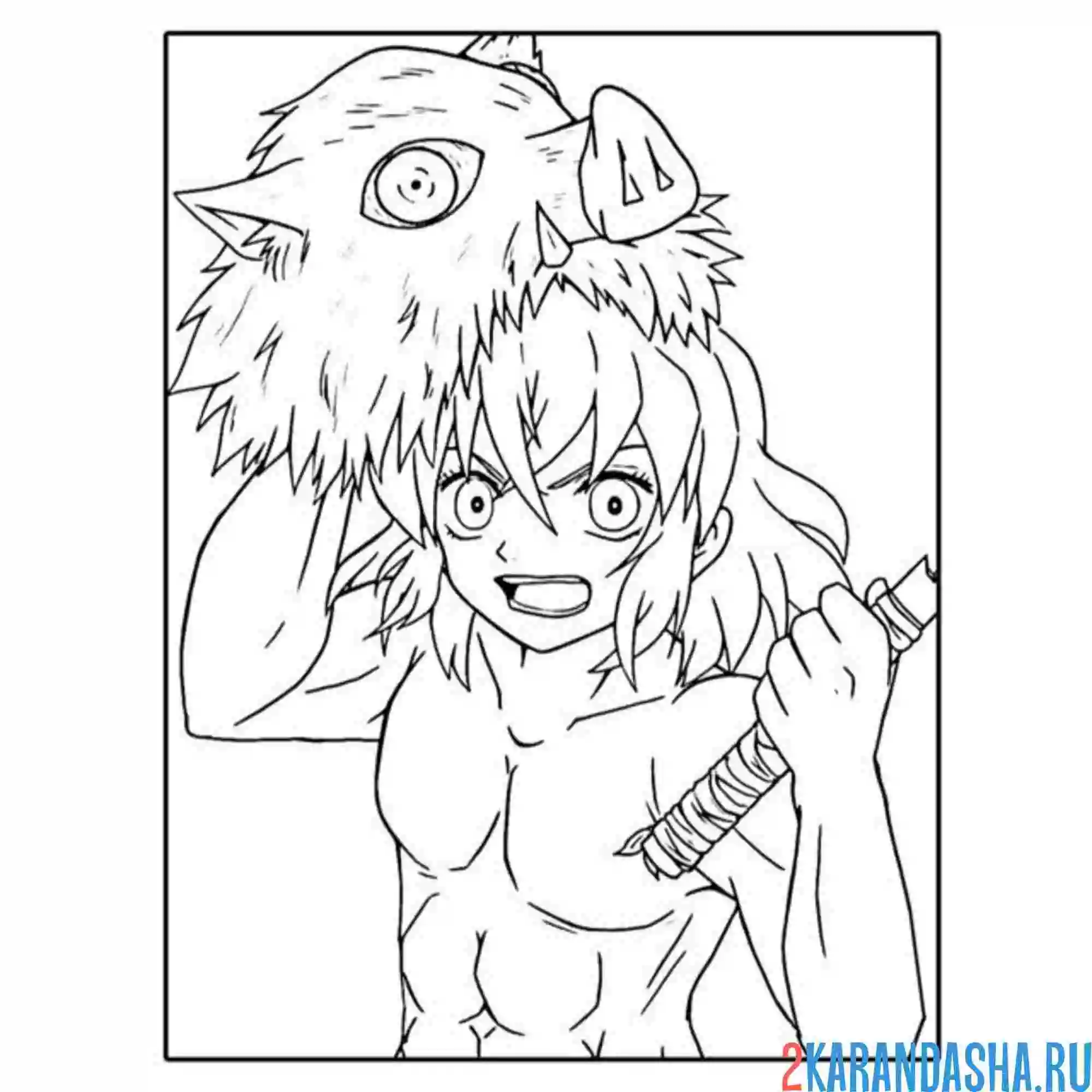 Раскраска клинок рассекающий демонов аниме