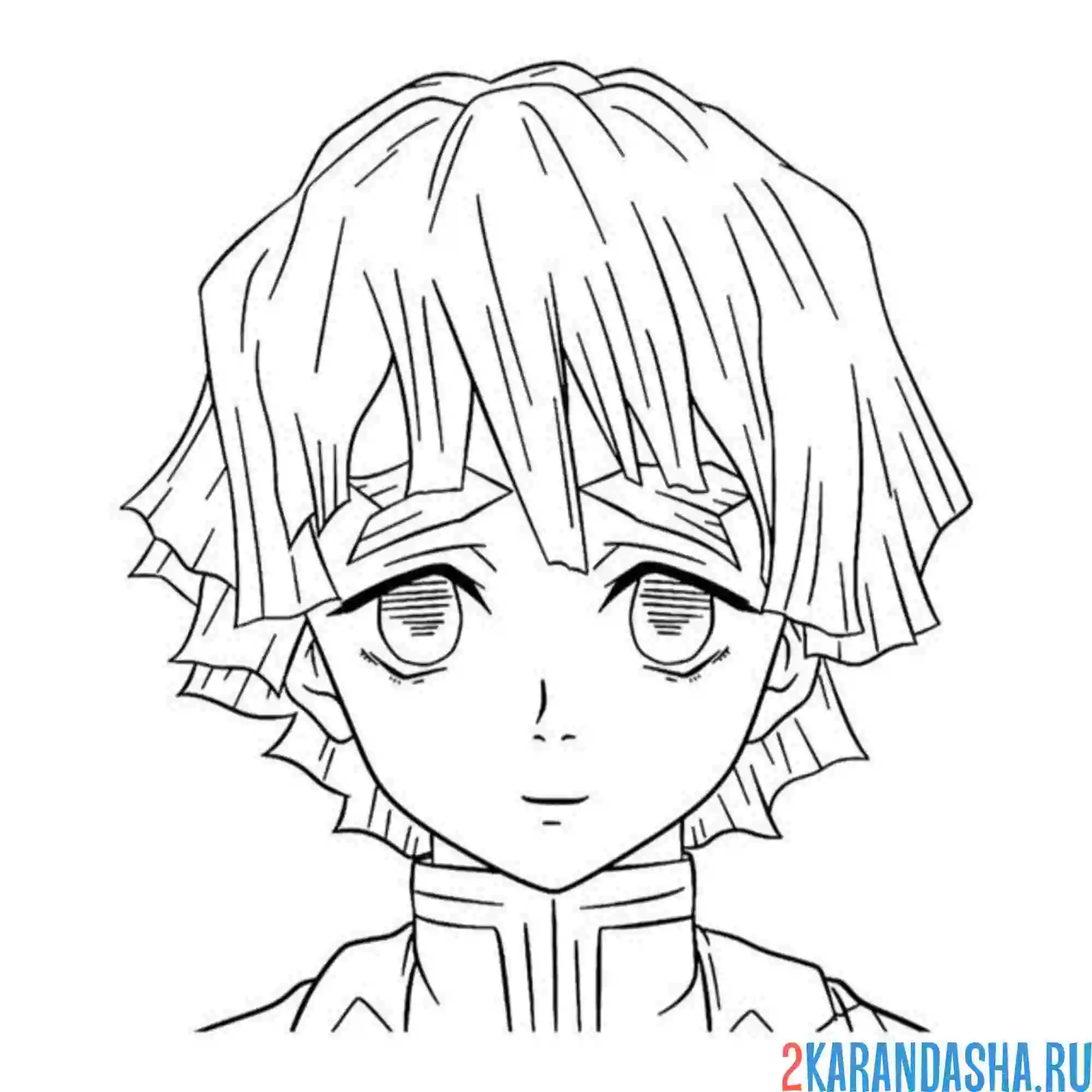 Раскраска зеницу портрет клинок рассекающий демонов