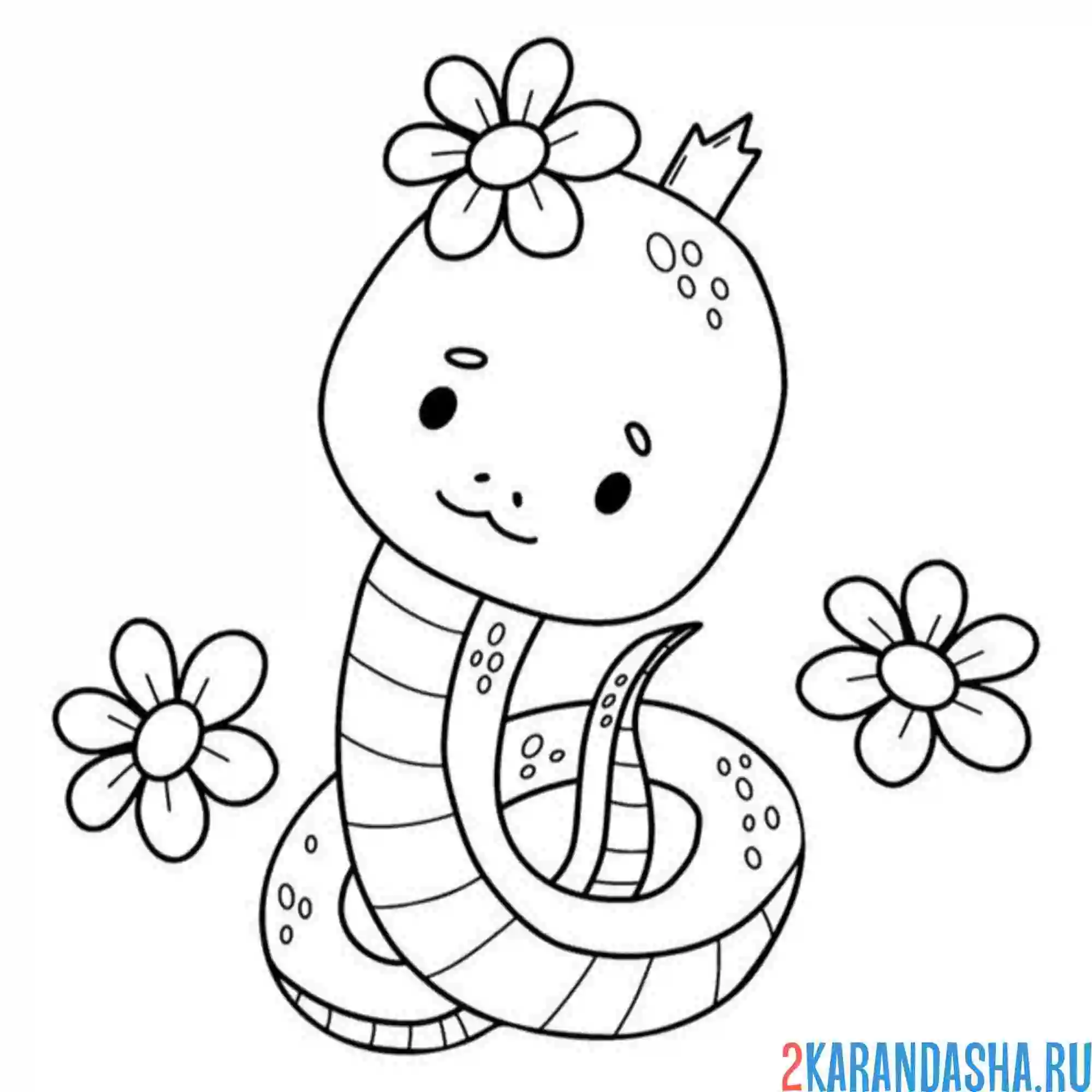 Раскраска символ нового 2025 года змейка