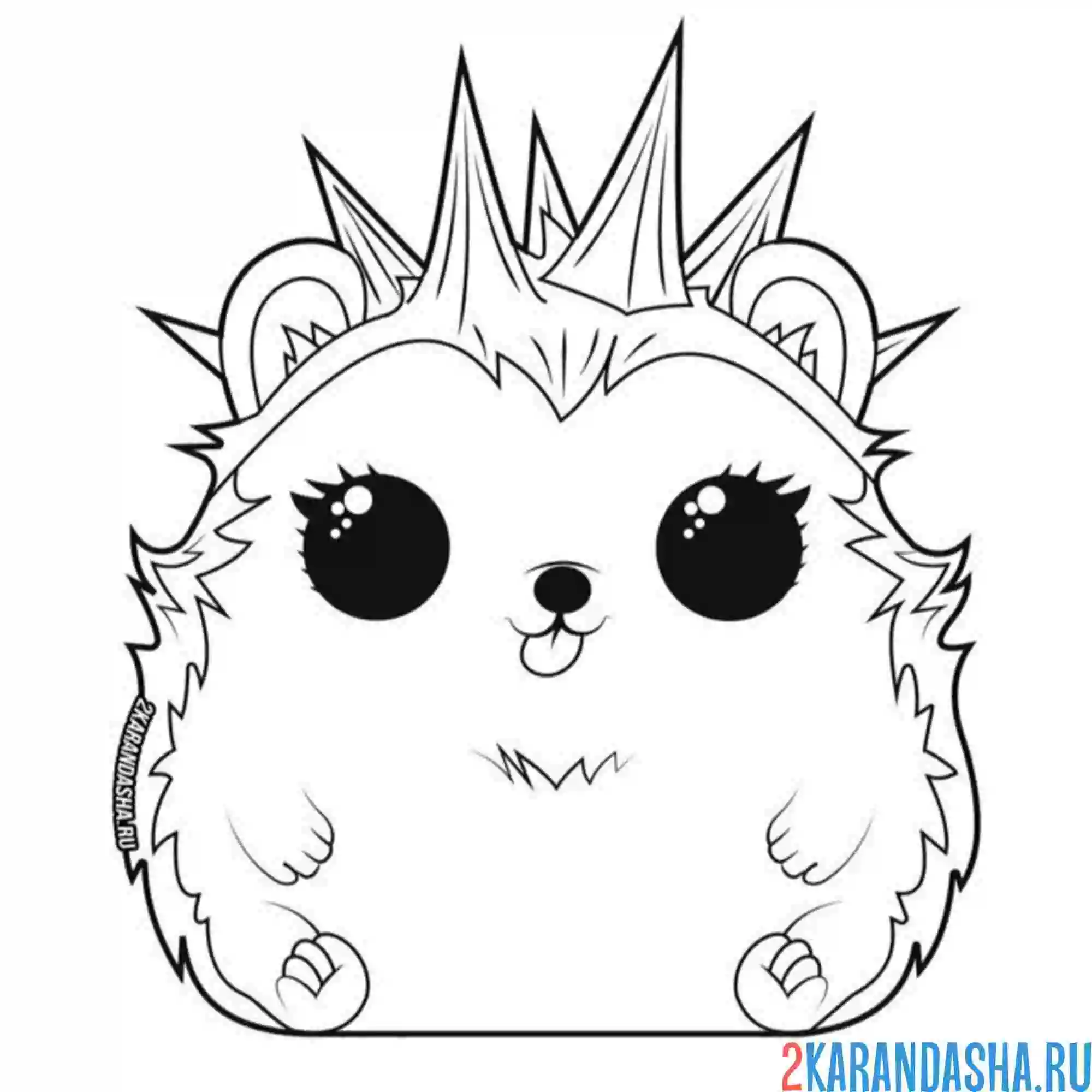Раскраска лол питомцы ежик из 80х