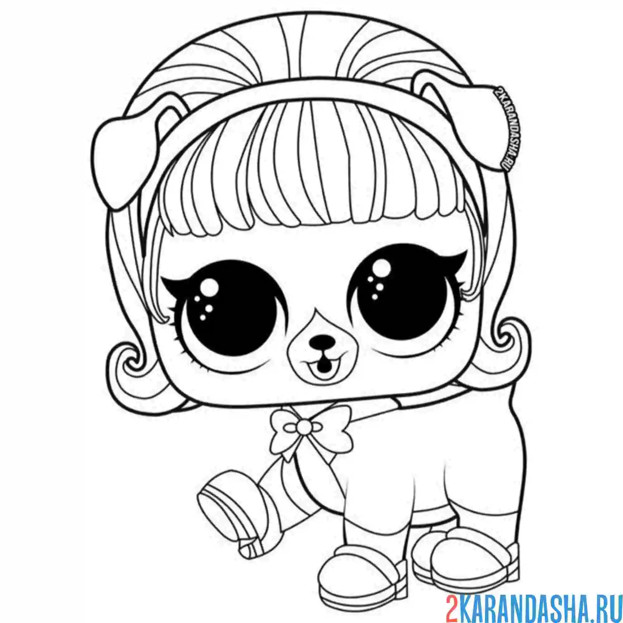 Раскраска лол питомцы мадам щенок