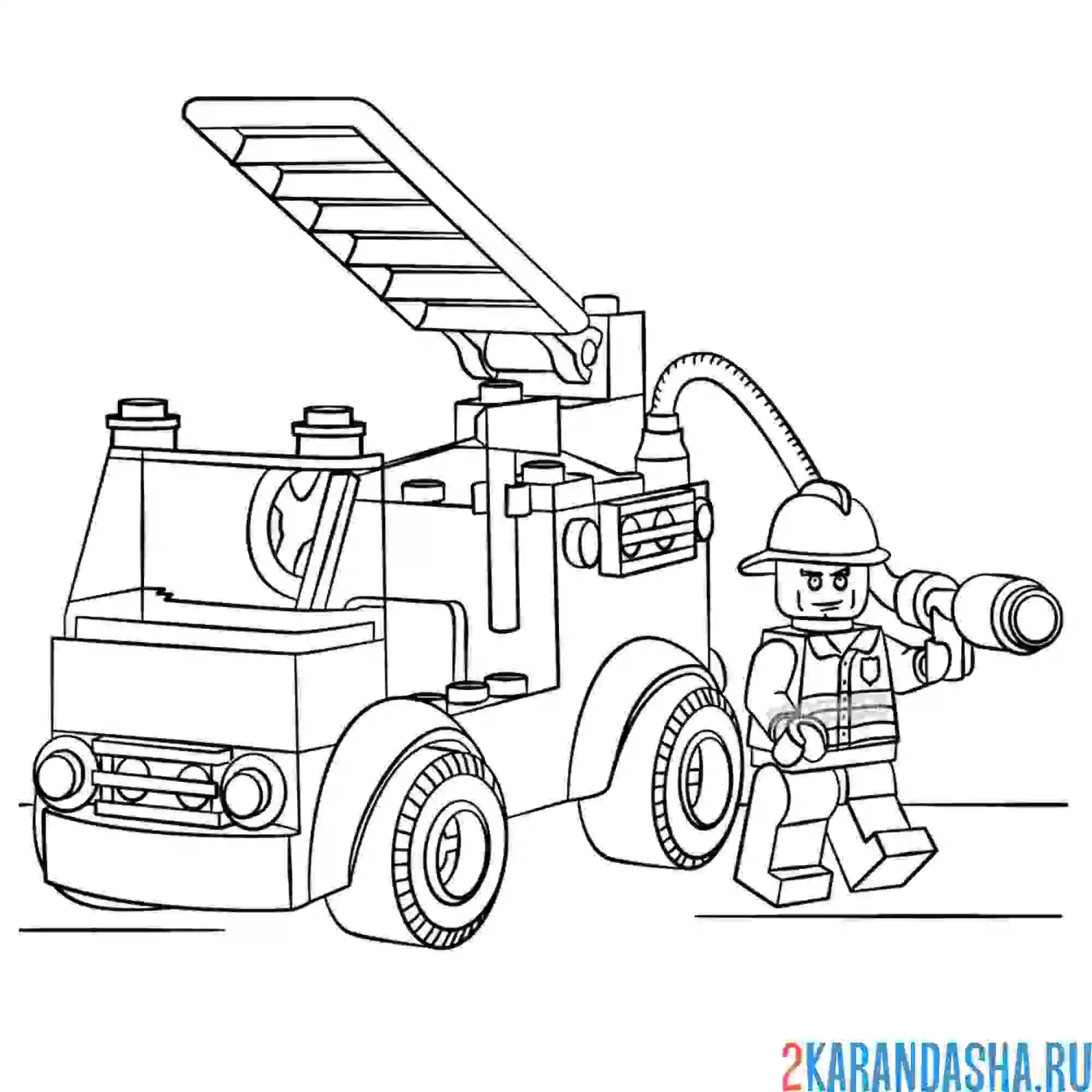 Раскраска пожарная машина