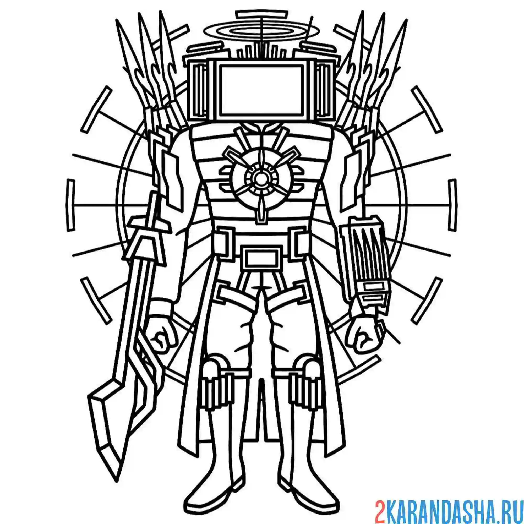 Раскраска инфицированный титан тв-мен